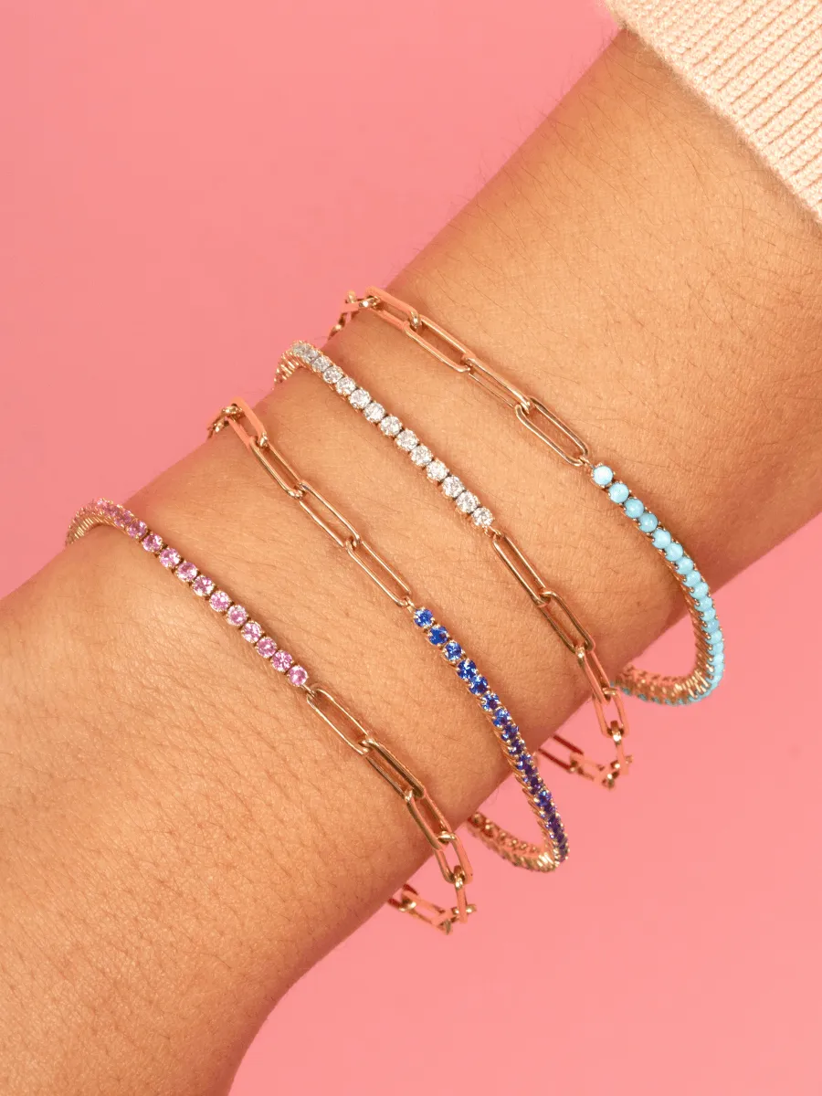 Serena Blue Sapphire Tennis Bracelet 14K sold by LeMel product image thumbnail 2