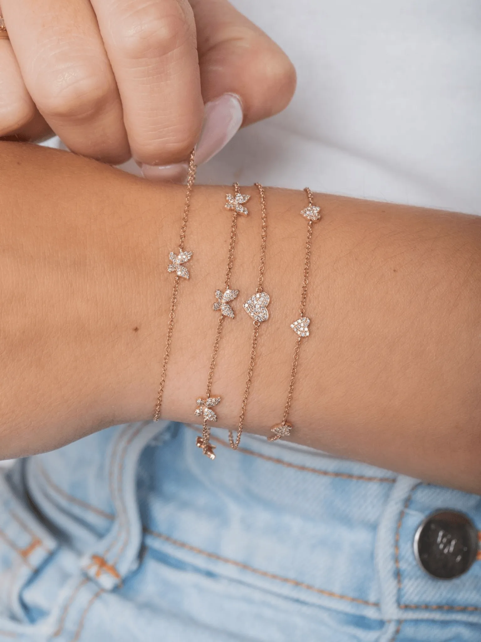 Hallie Diamond Single Heart Bracelet 14K sold by LeMel product image thumbnail 3