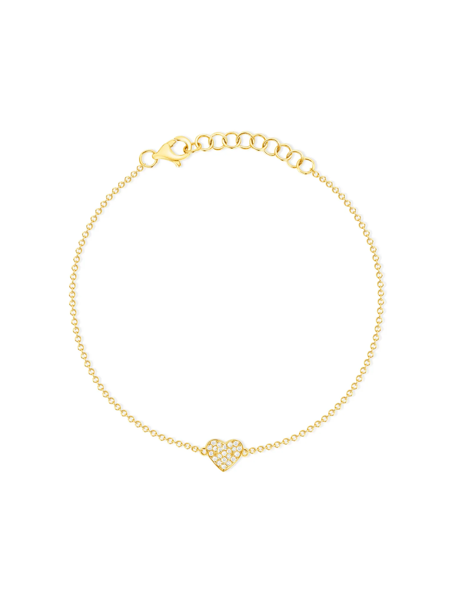 Hallie Diamond Single Heart Bracelet 14K sold by LeMel