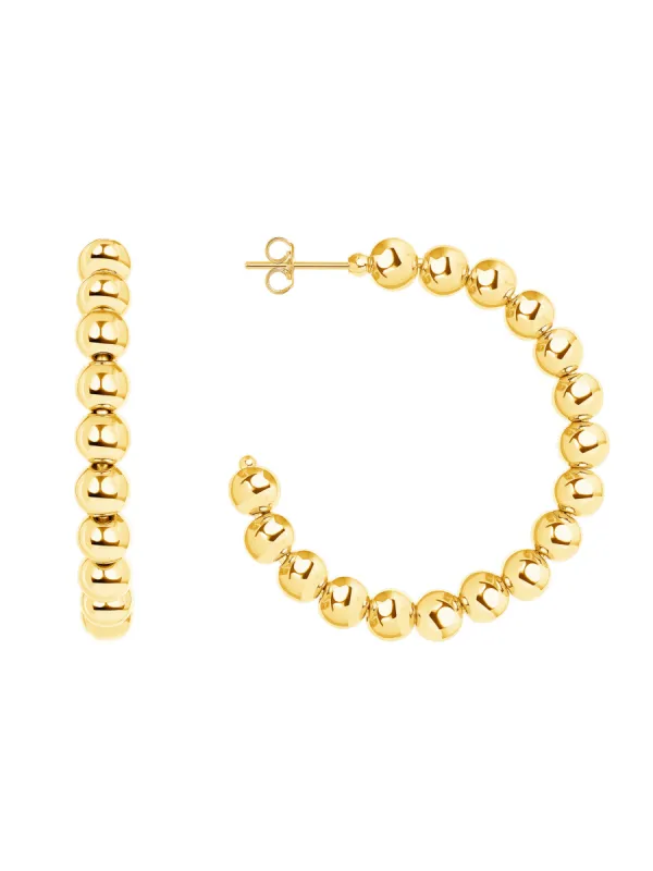 6mm Beaded Hoop Earrings sold by LeMel