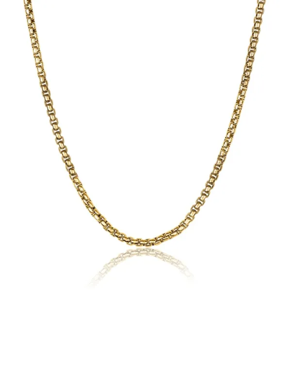 Men's Gold Box Chain Necklace sold by LeMel