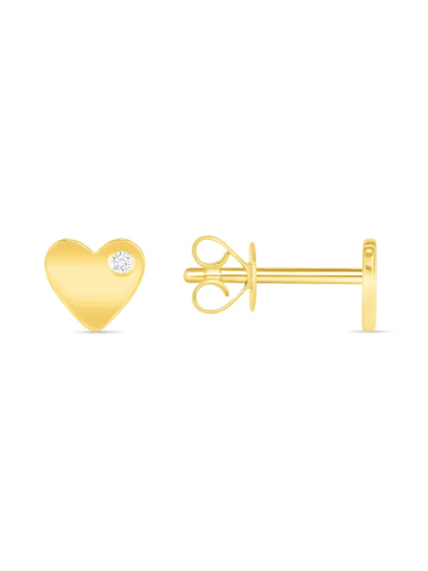 Maddie Heart Stud Earrings 14K sold by LeMel