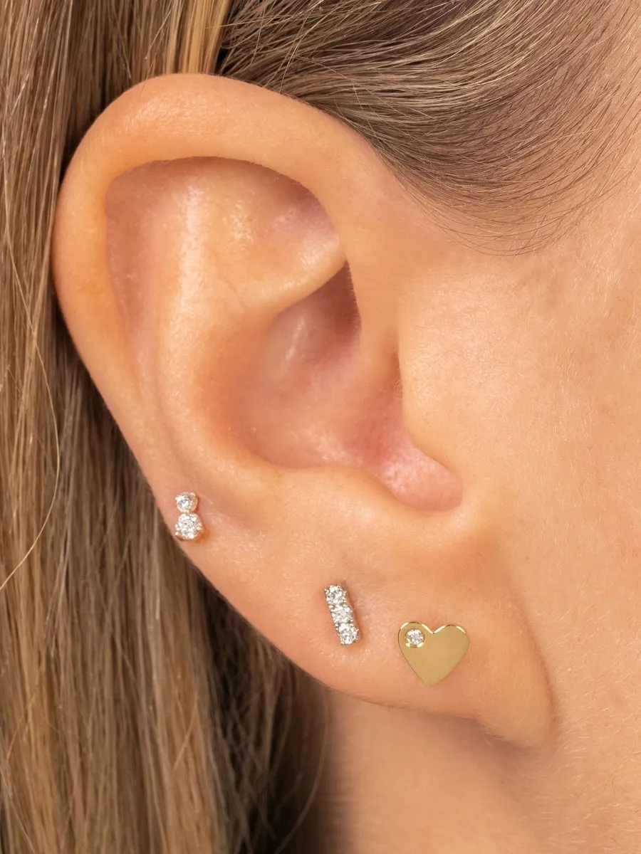Maddie Heart Stud Earrings 14K sold by LeMel product image thumbnail 2