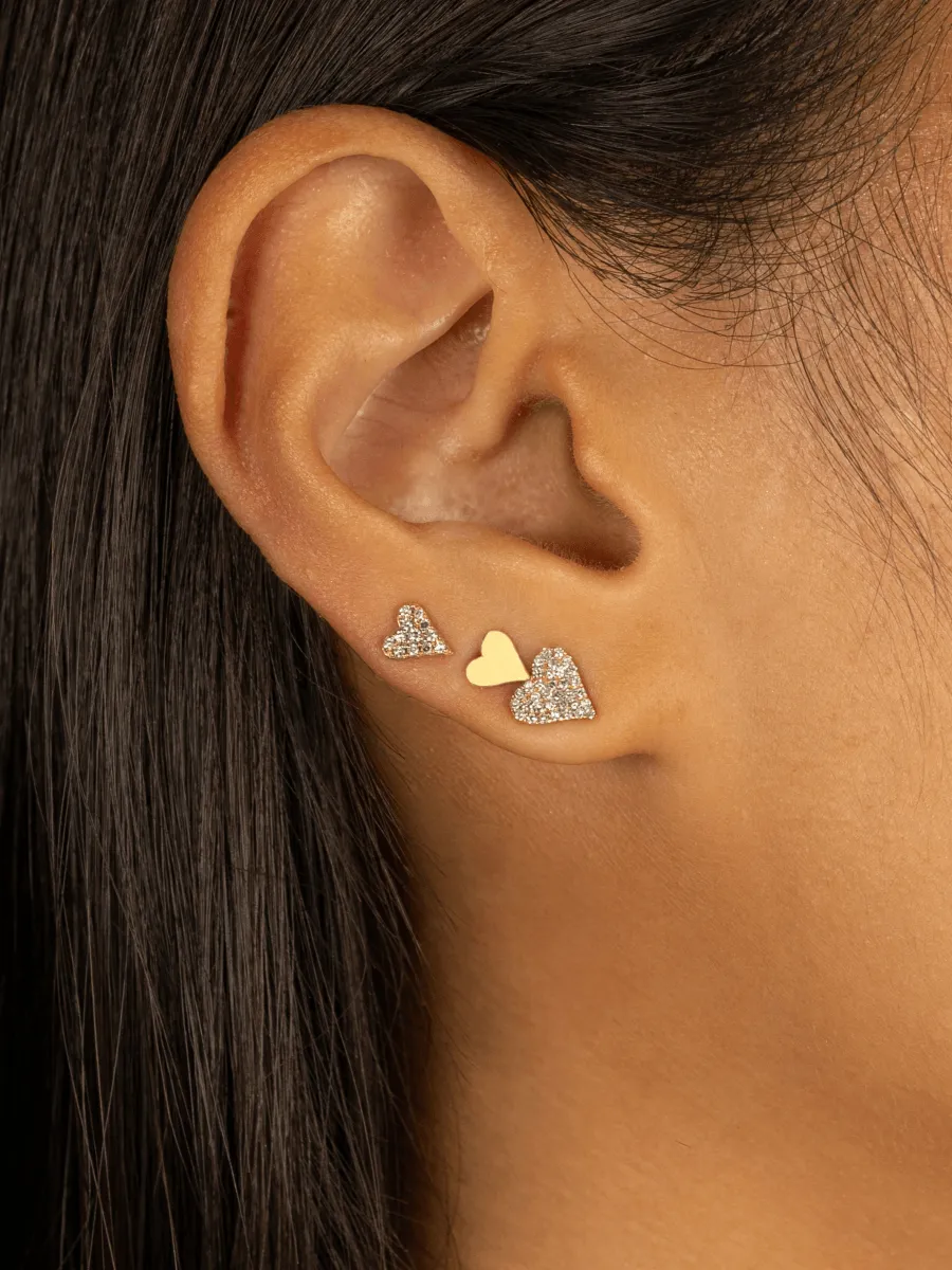 Jess Mini Heart Stud Earring 14K sold by LeMel product image thumbnail 3