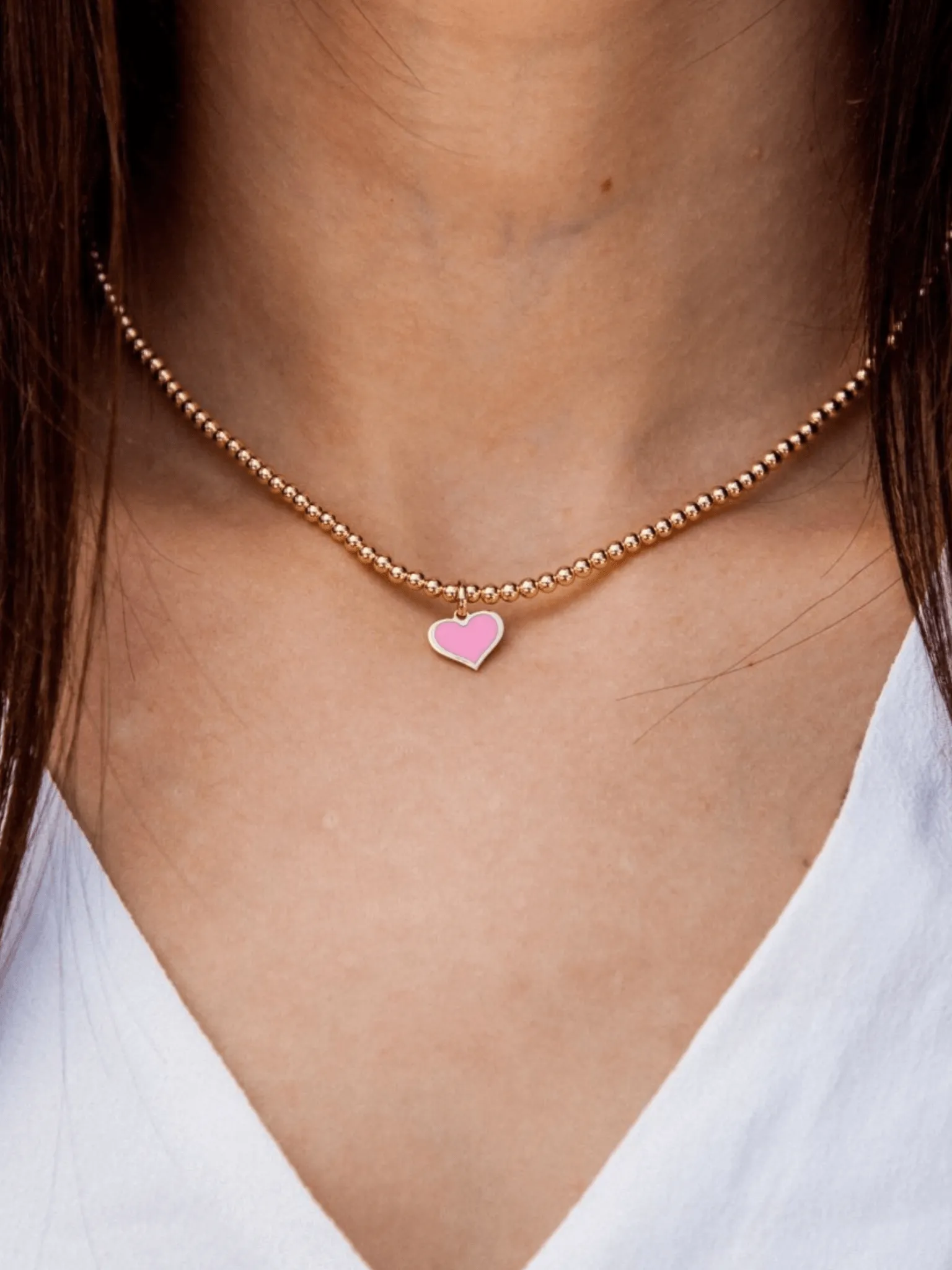 Sophie Heart Beaded Choker Necklace sold by LeMel product image thumbnail 2
