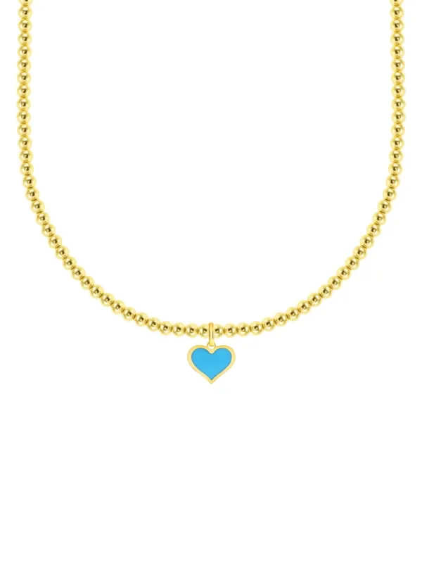 Sophie Heart Beaded Choker Necklace sold by LeMel