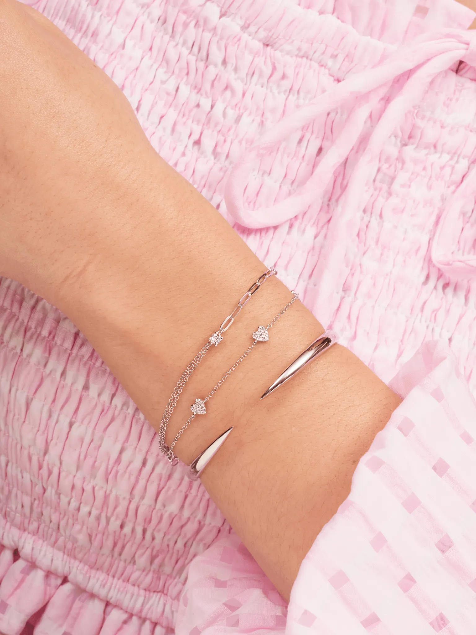 Mixed Chain Diamond Bracelet 14K sold by LeMel product image thumbnail 3