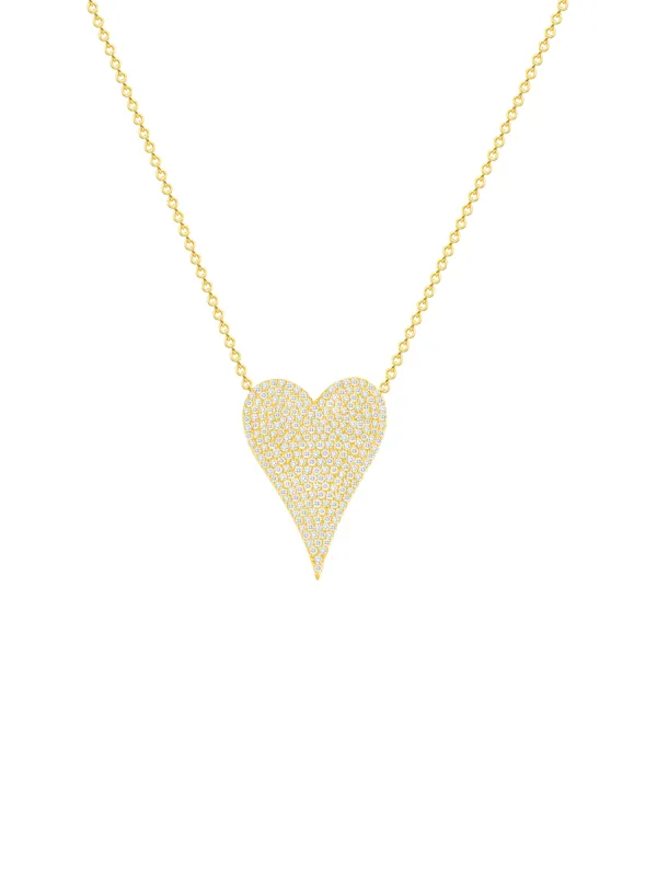 Jess Large Heart Diamond Necklace 14K sold by LeMel