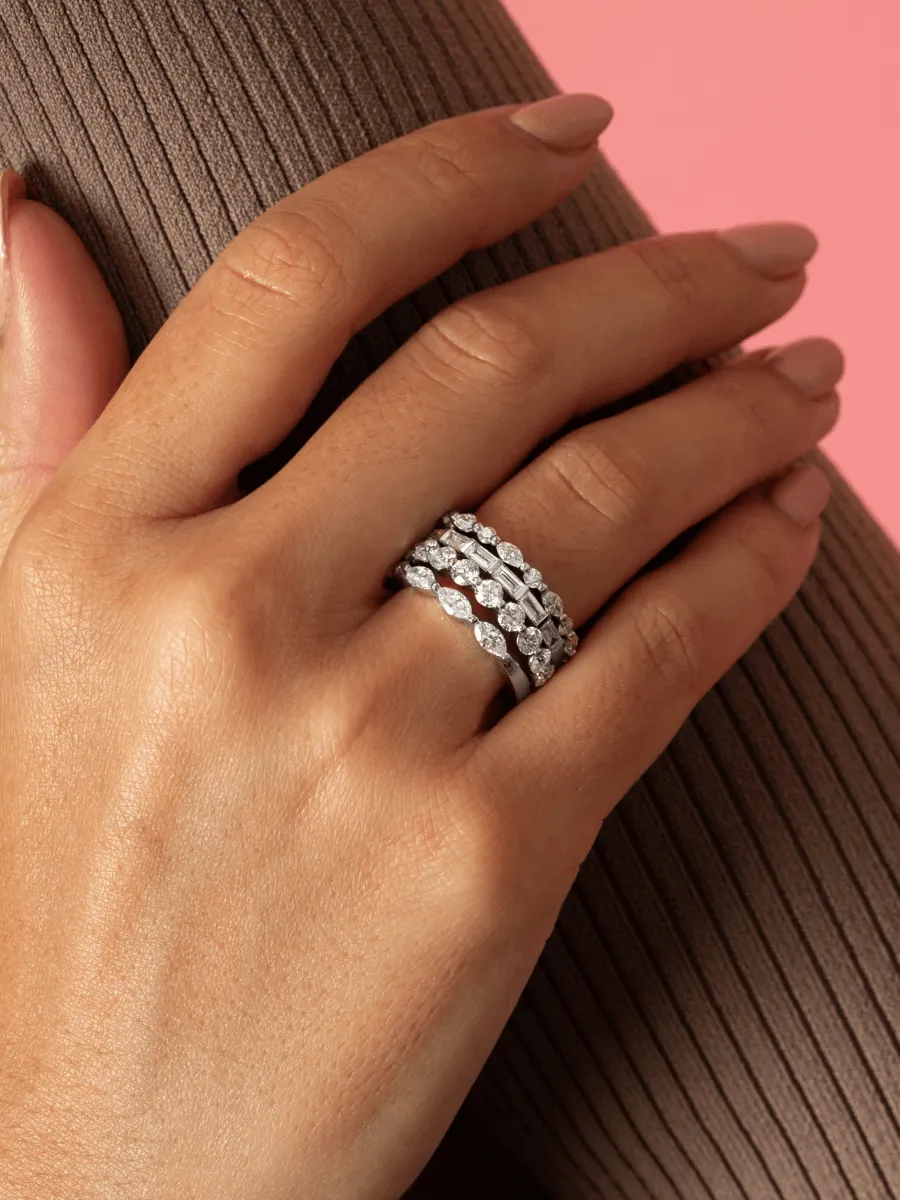 Marquise and Round Diamond Band (.50 ct. tw.) 14K sold by LeMel product image thumbnail 5