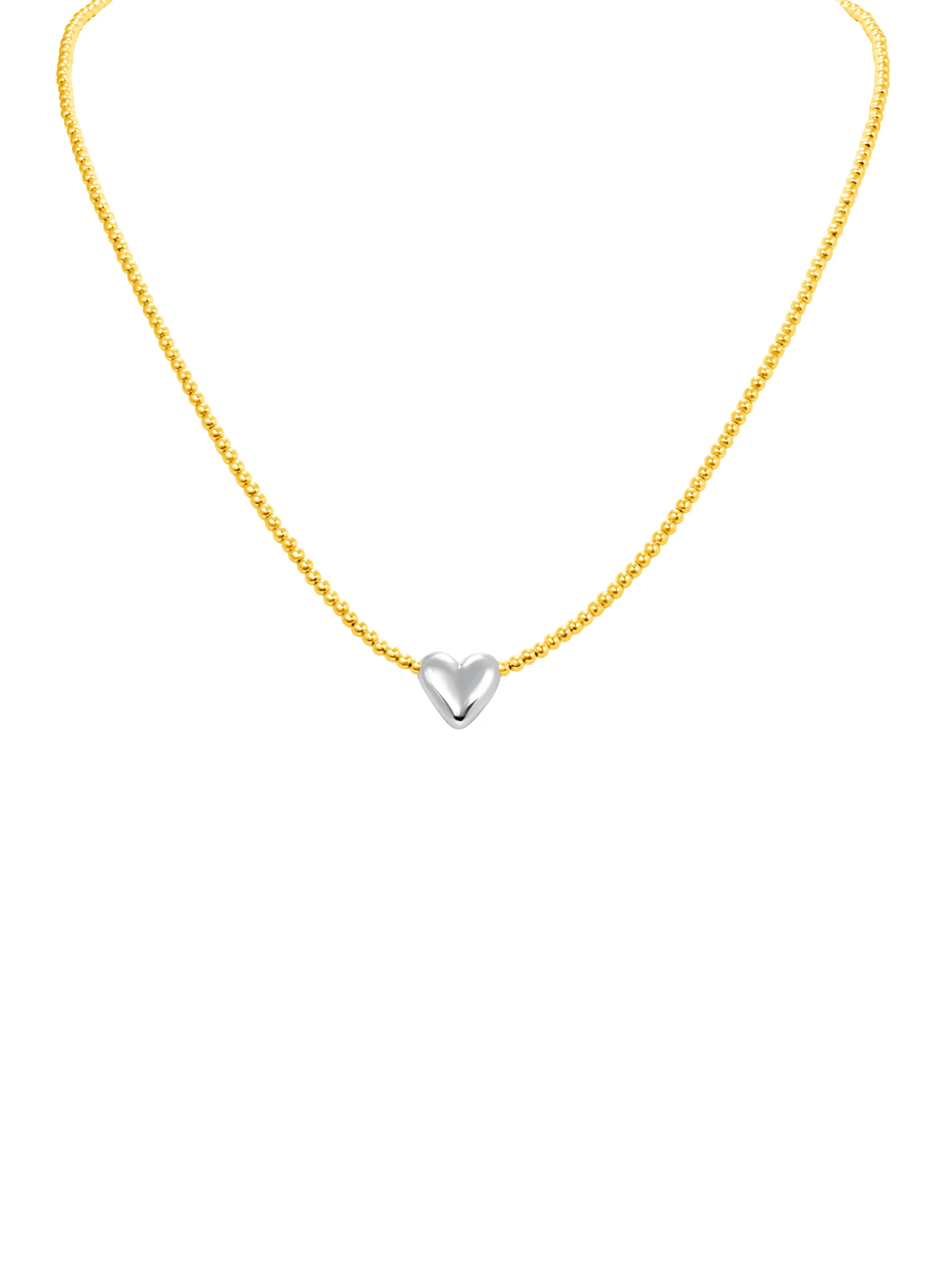 Puffy Heart Beaded Necklace sold by LeMel product image thumbnail 3