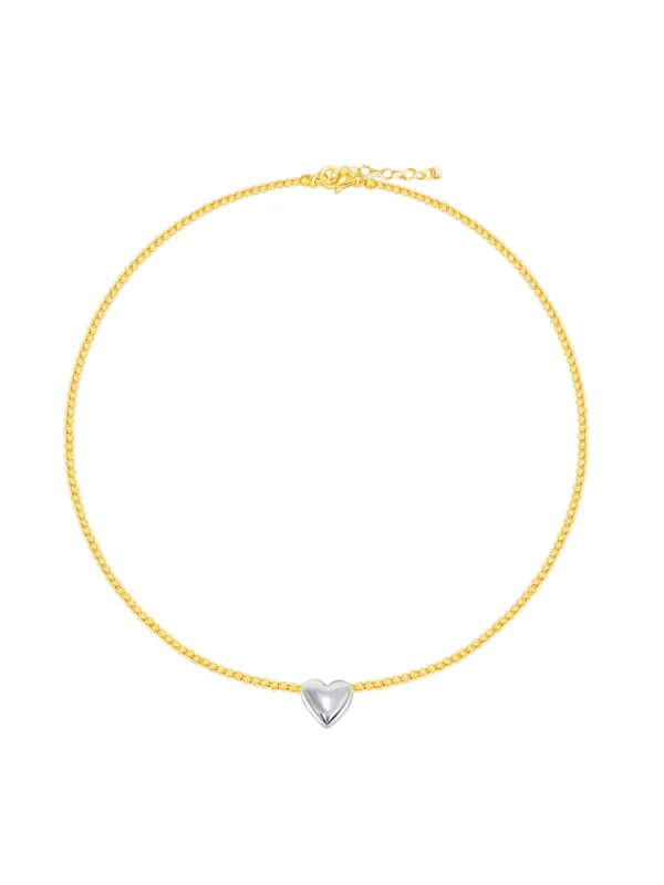 Puffy Heart Beaded Necklace sold by LeMel