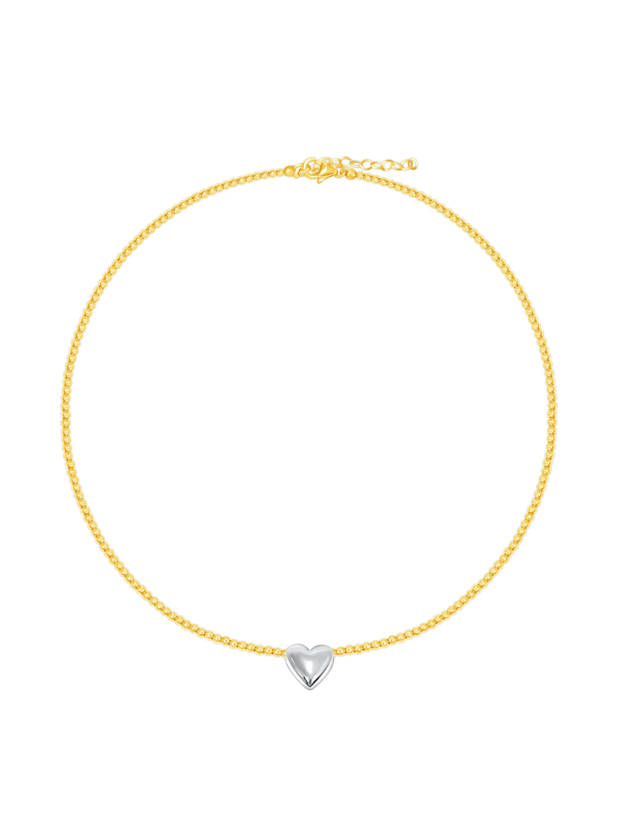 Puffy Heart Beaded Necklace sold by LeMel