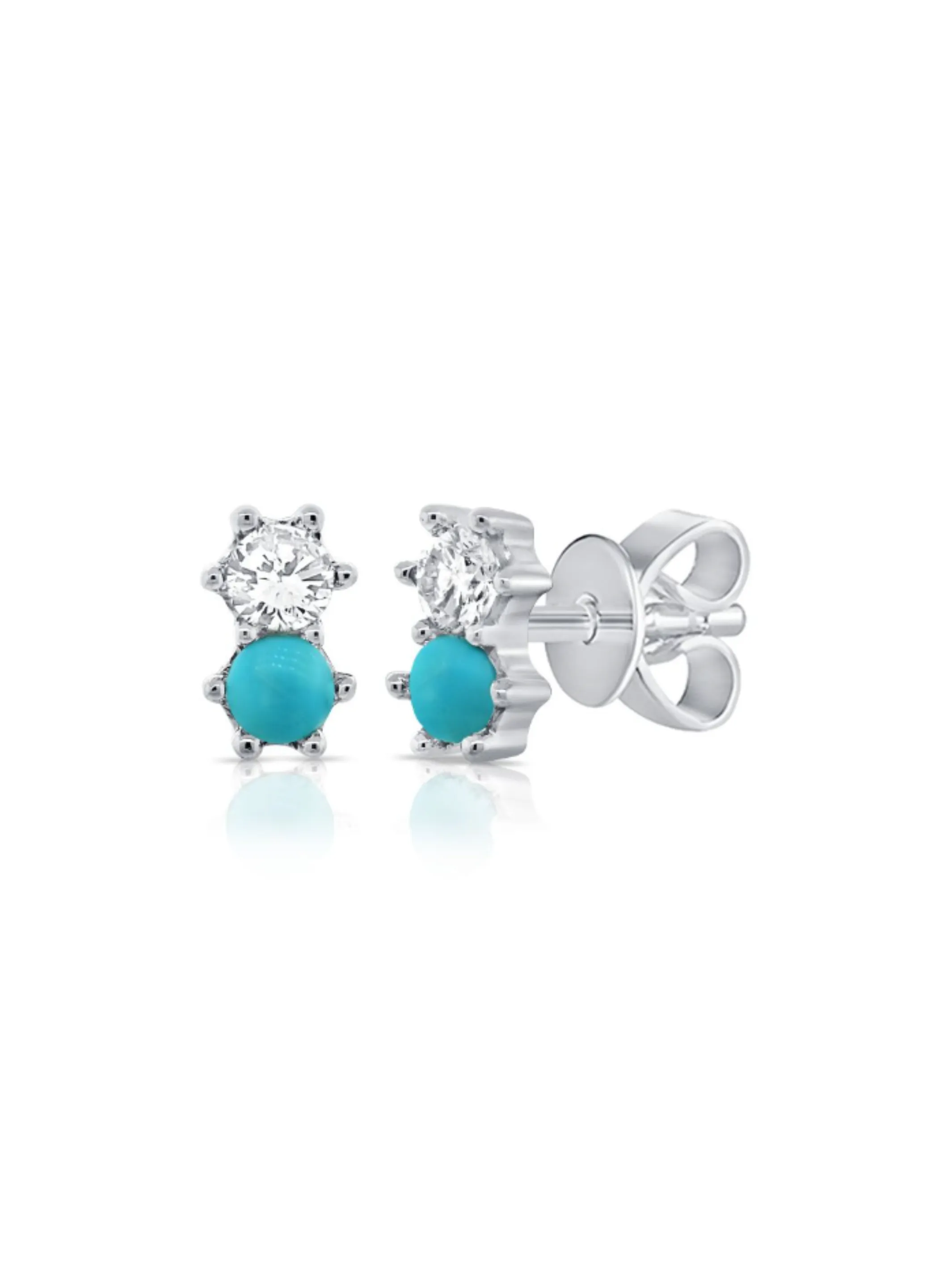 Beck Turquoise & Diamond Stud Earring 14K sold by LeMel product image thumbnail 5