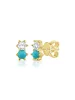 Beck Turquoise & Diamond Stud Earring 14K sold by LeMel
