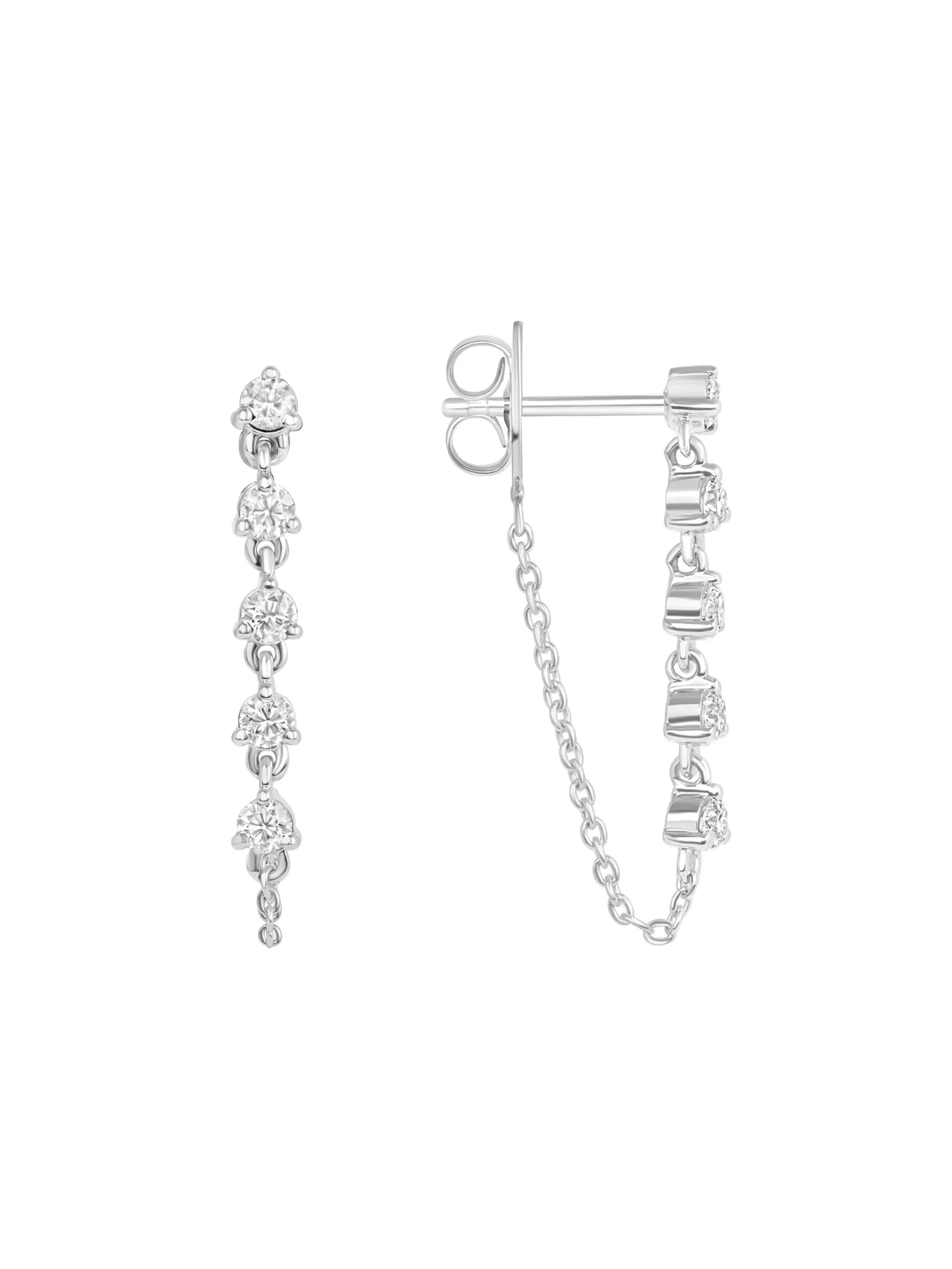 Danielle Diamond Dangle Earrings 14K sold by LeMel product image thumbnail 3
