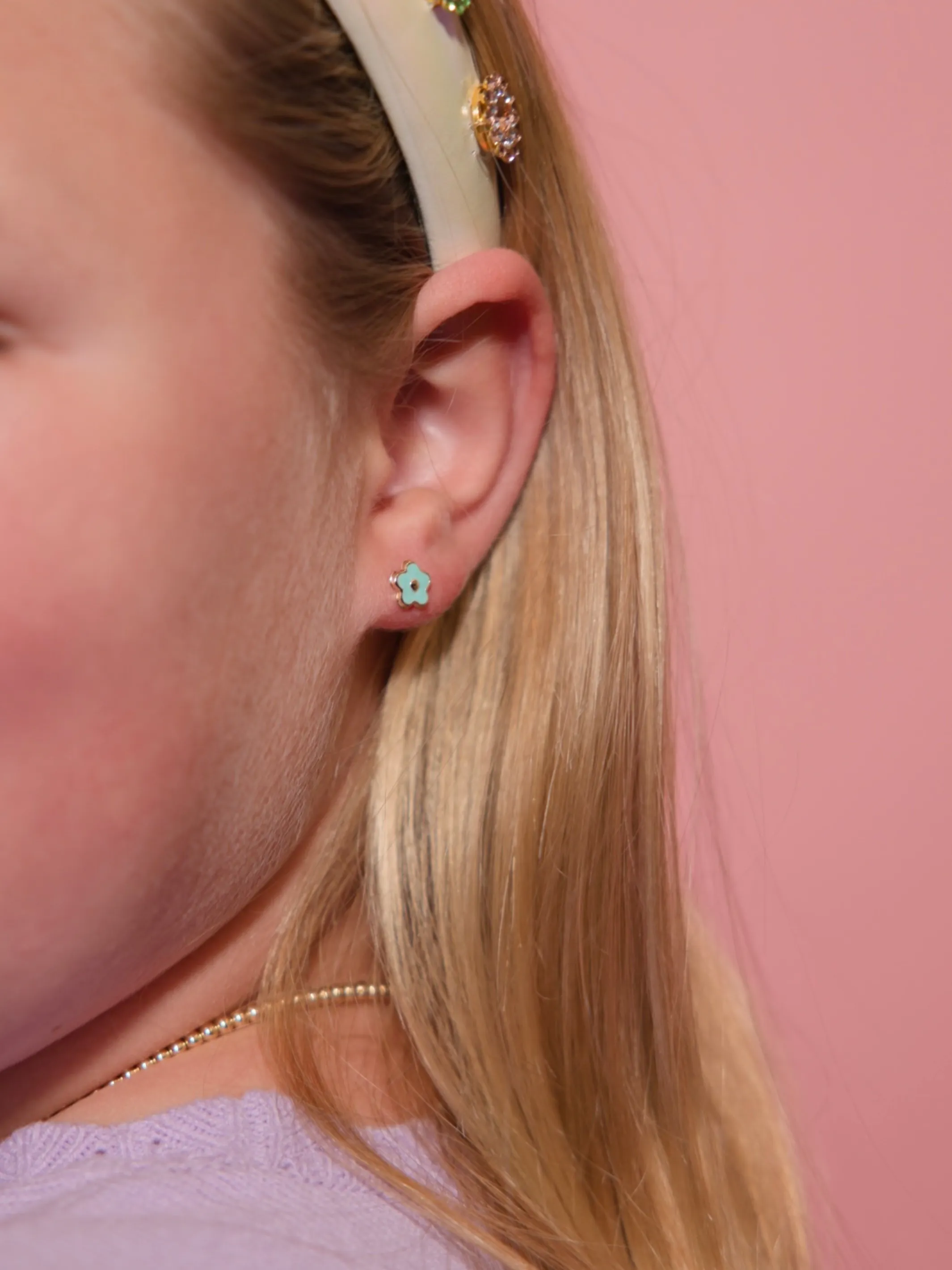 Kid Ellie Flower Stud Earrings 14K sold by LeMel product image thumbnail 3