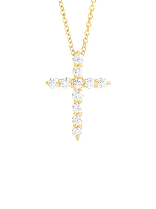 Diamond Cross Necklace - Medium 14K sold by LeMel
