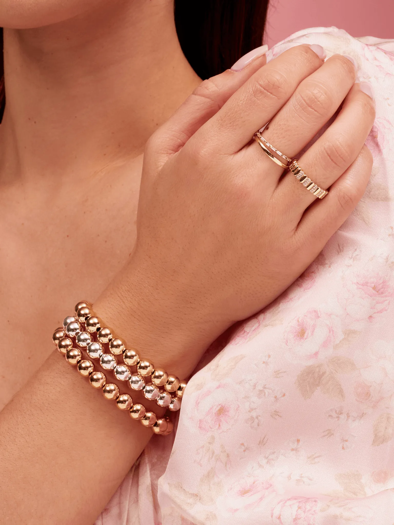 Mixed Metal Bracelet Set - 8mm sold by LeMel product image thumbnail 3