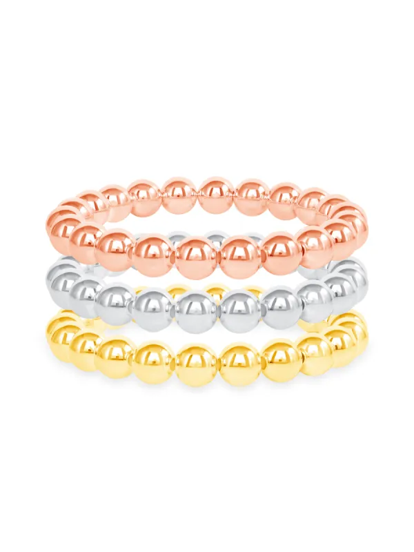 Mixed Metal Bracelet Set - 8mm sold by LeMel