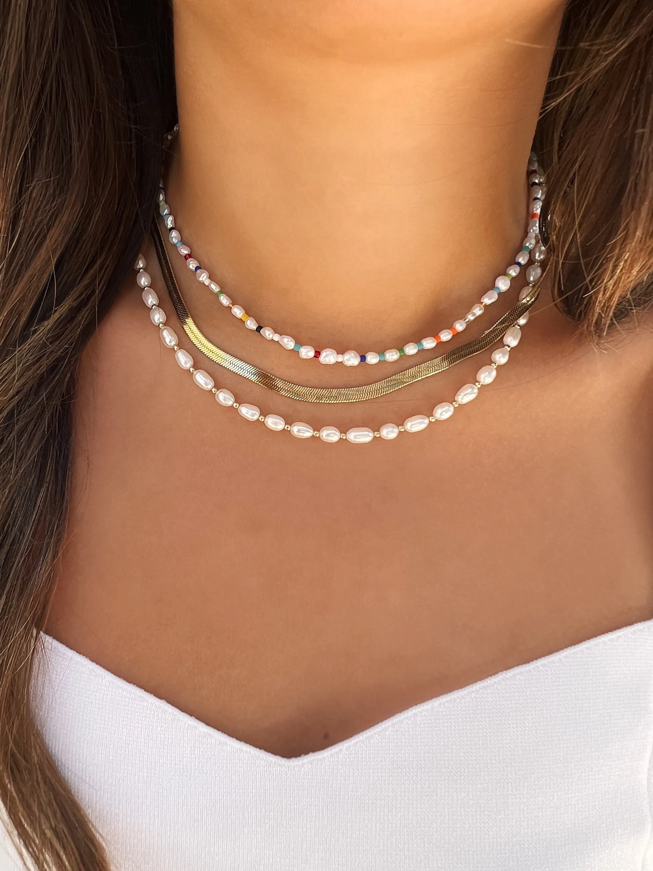 Emma Rainbow Pearl Necklace sold by LeMel product image thumbnail 2