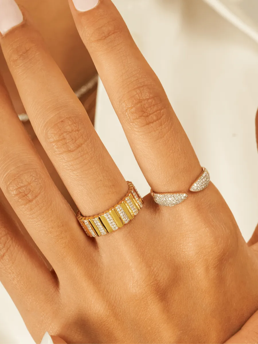 Fluted Diamond Ring 14K sold by LeMel product image thumbnail 2