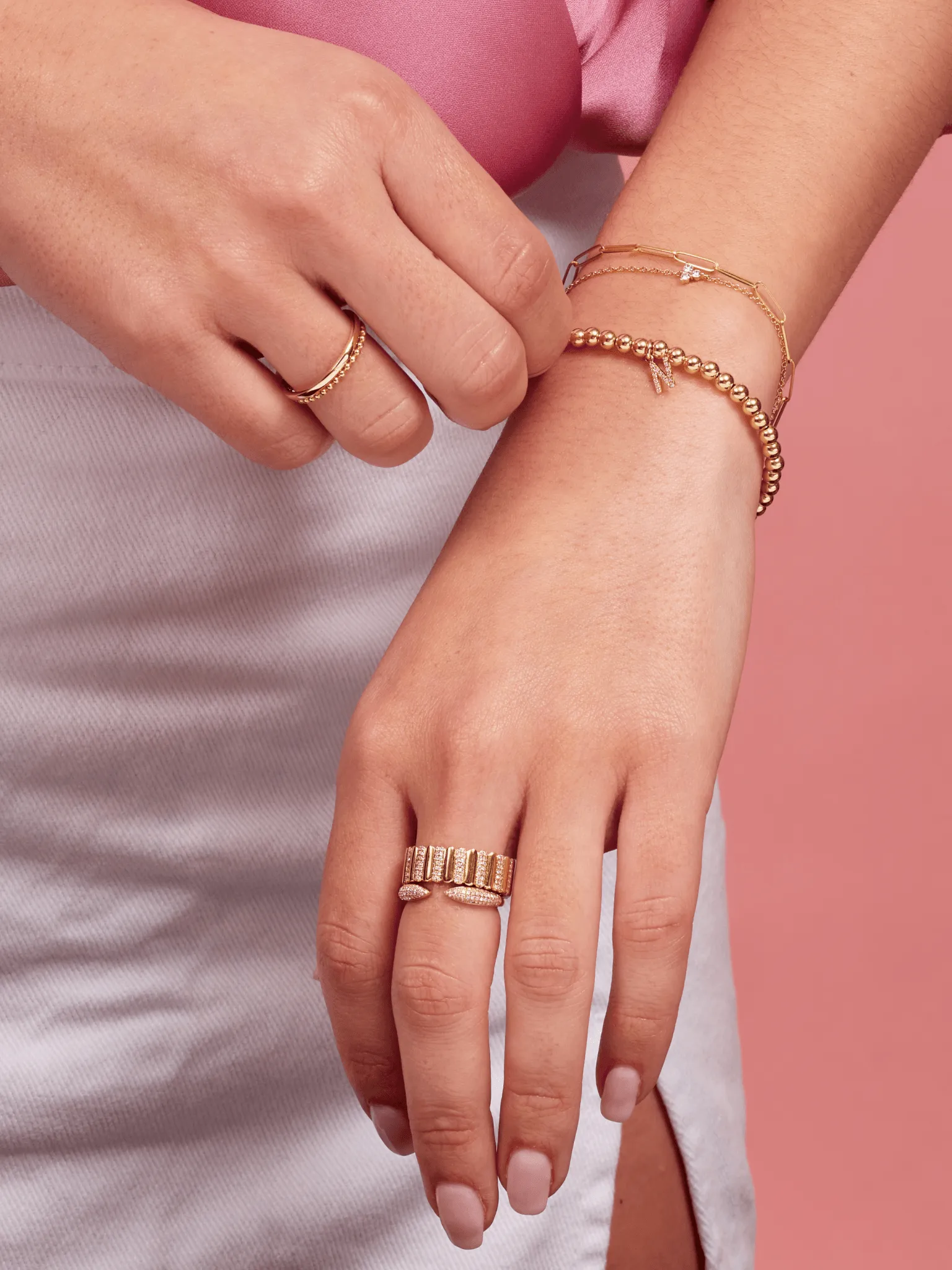 Fluted Diamond Ring 14K sold by LeMel product image thumbnail 5