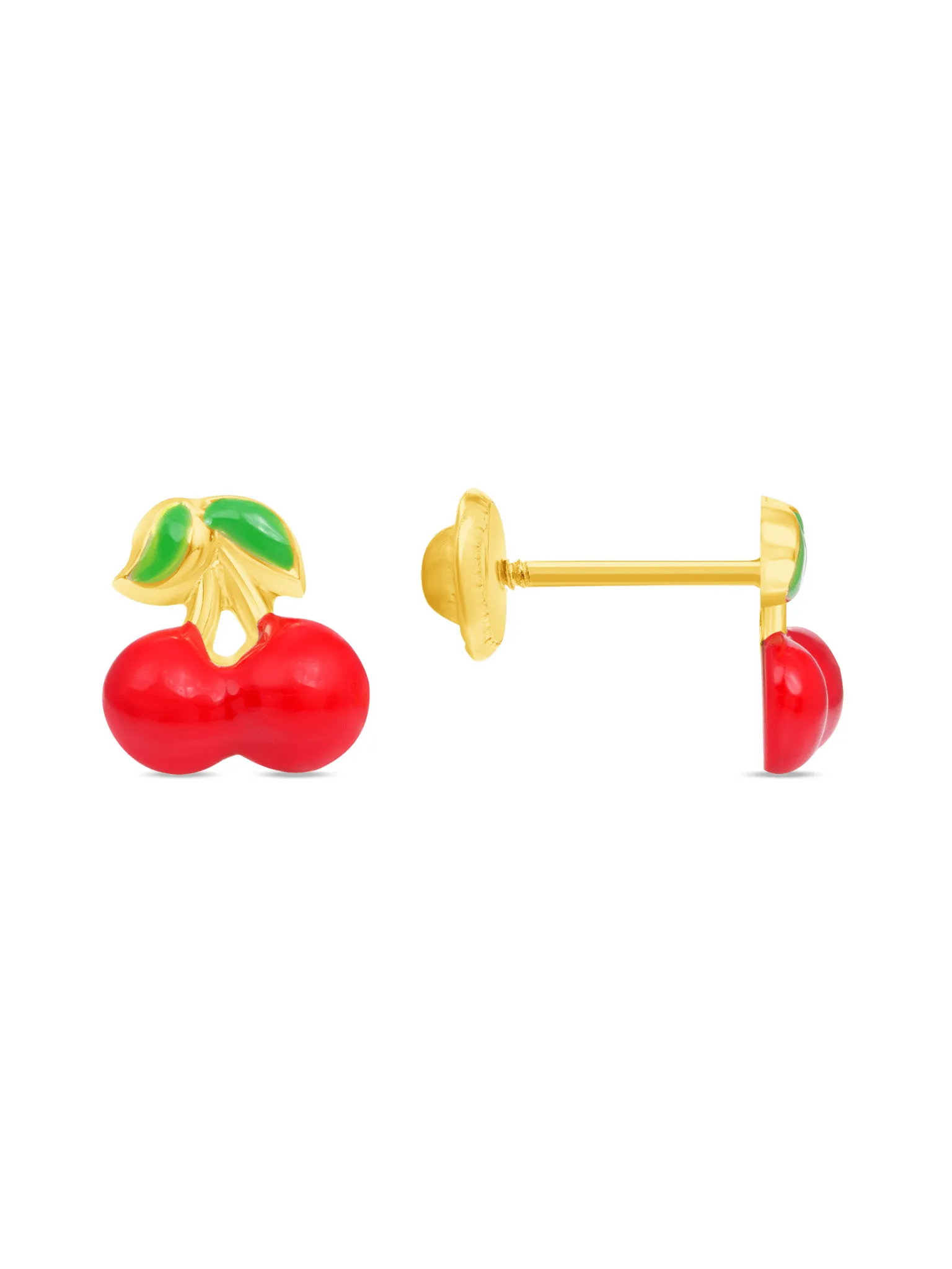 Cherry Stud Earrings 14K sold by LeMel