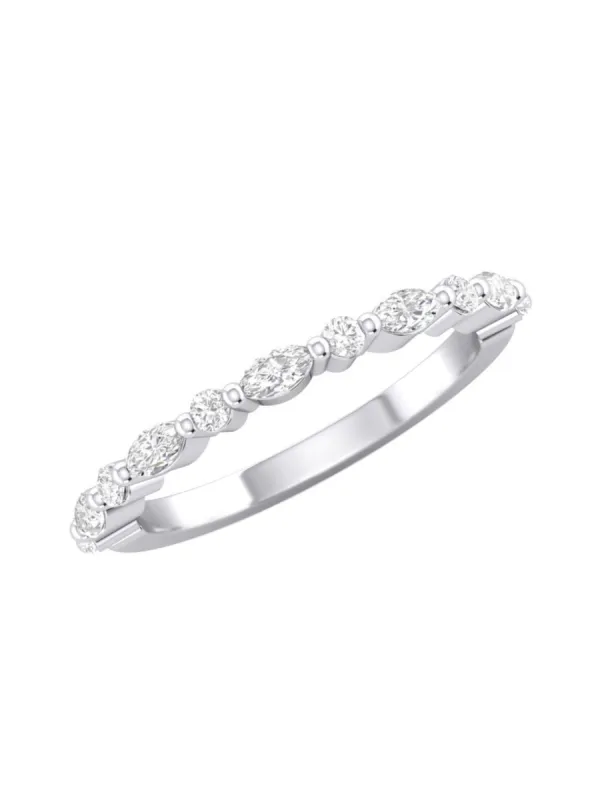 Marquise and Round Diamond Band (.35 ct. tw.) 14K sold by LeMel