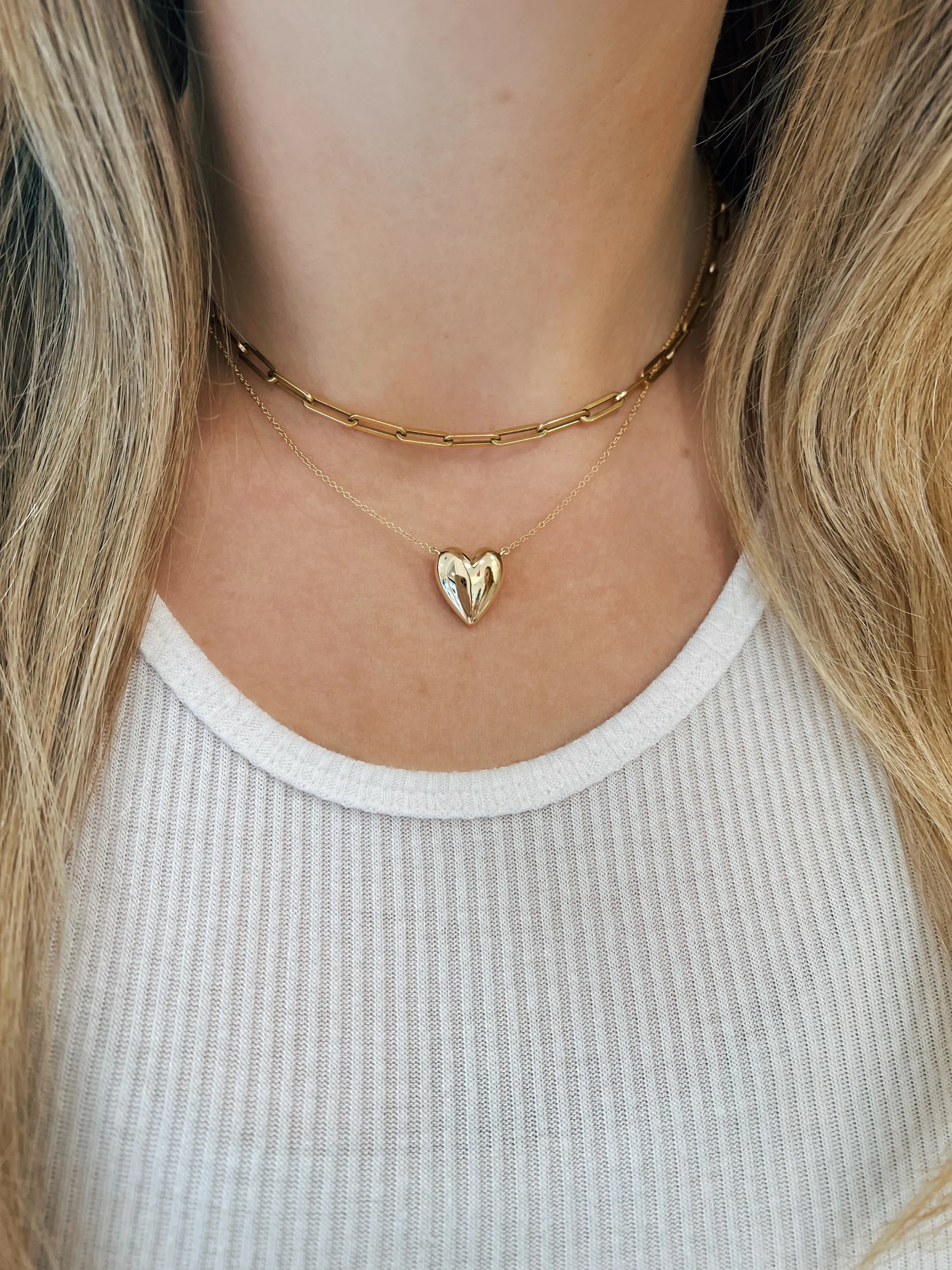 Puffy Heart Necklace 14K sold by LeMel product image thumbnail 2