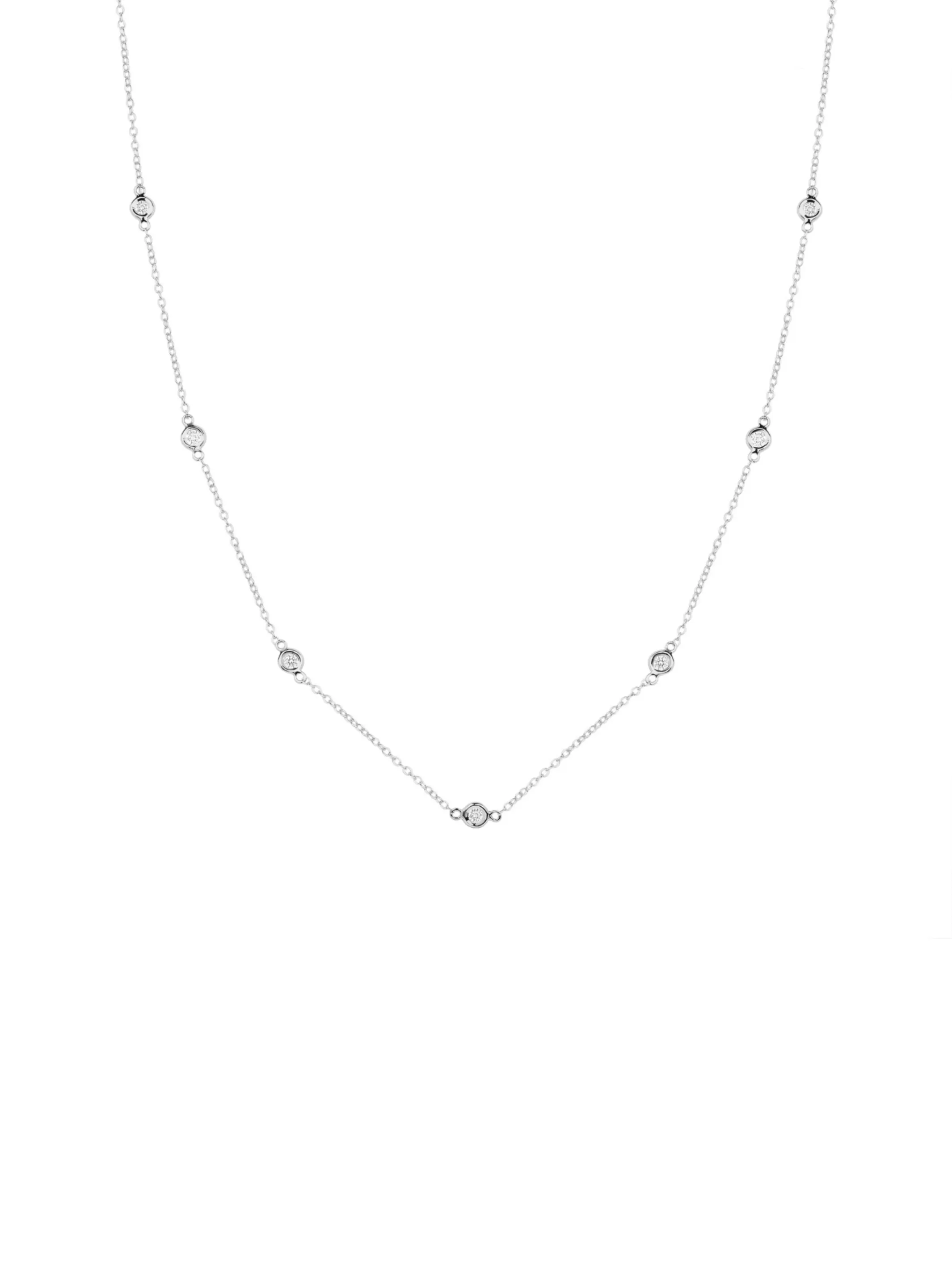 Diamond Bezel 7 Station Necklace (1/4 ct. tw.) 14K sold by LeMel product image thumbnail 3