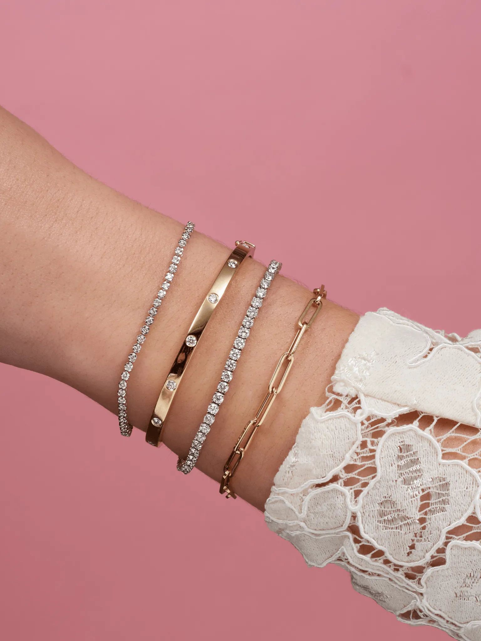 Paperclip 'M' Chain Bracelet 14K sold by LeMel product image thumbnail 2