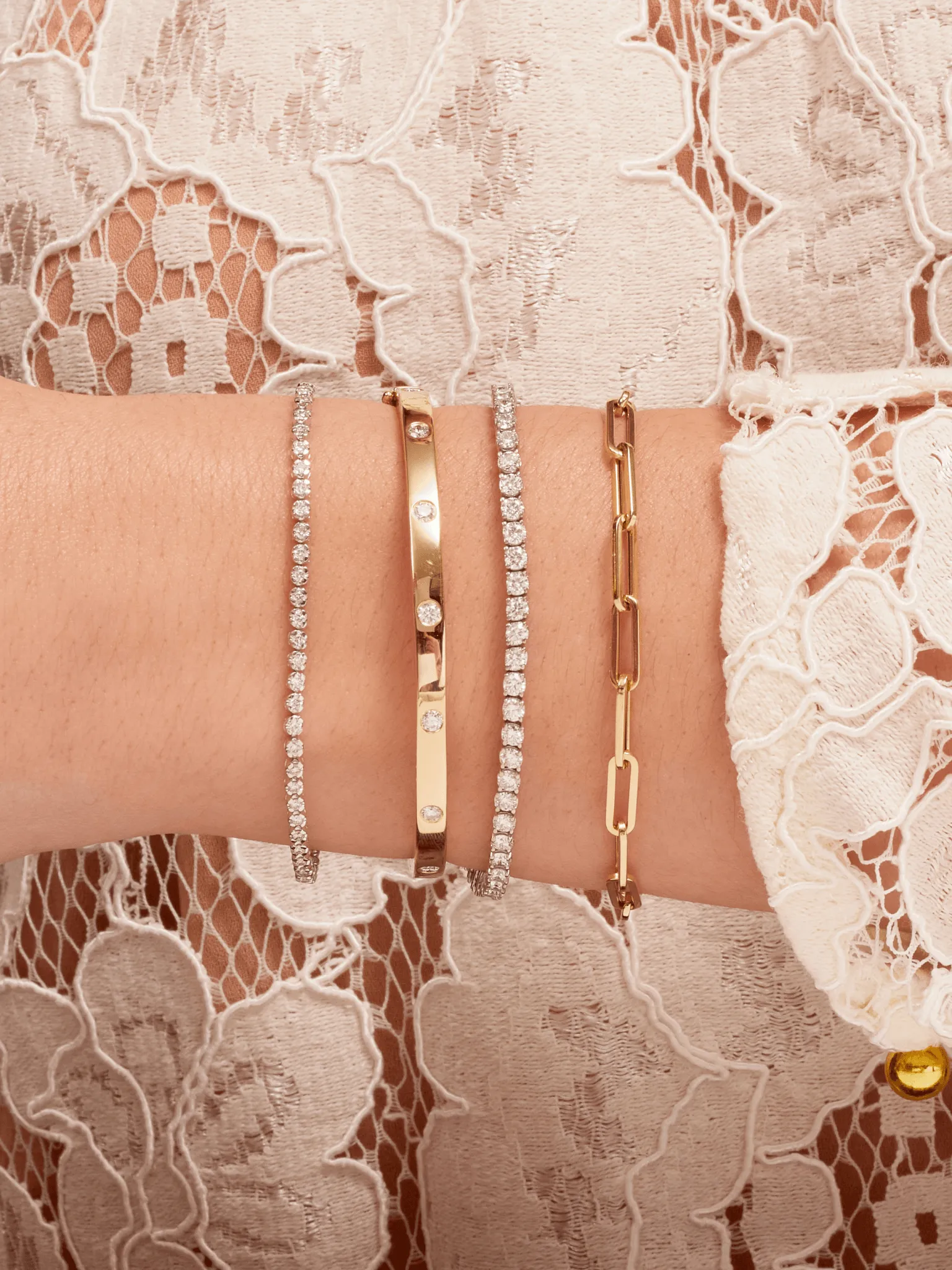 Paperclip 'M' Chain Bracelet 14K sold by LeMel product image thumbnail 5