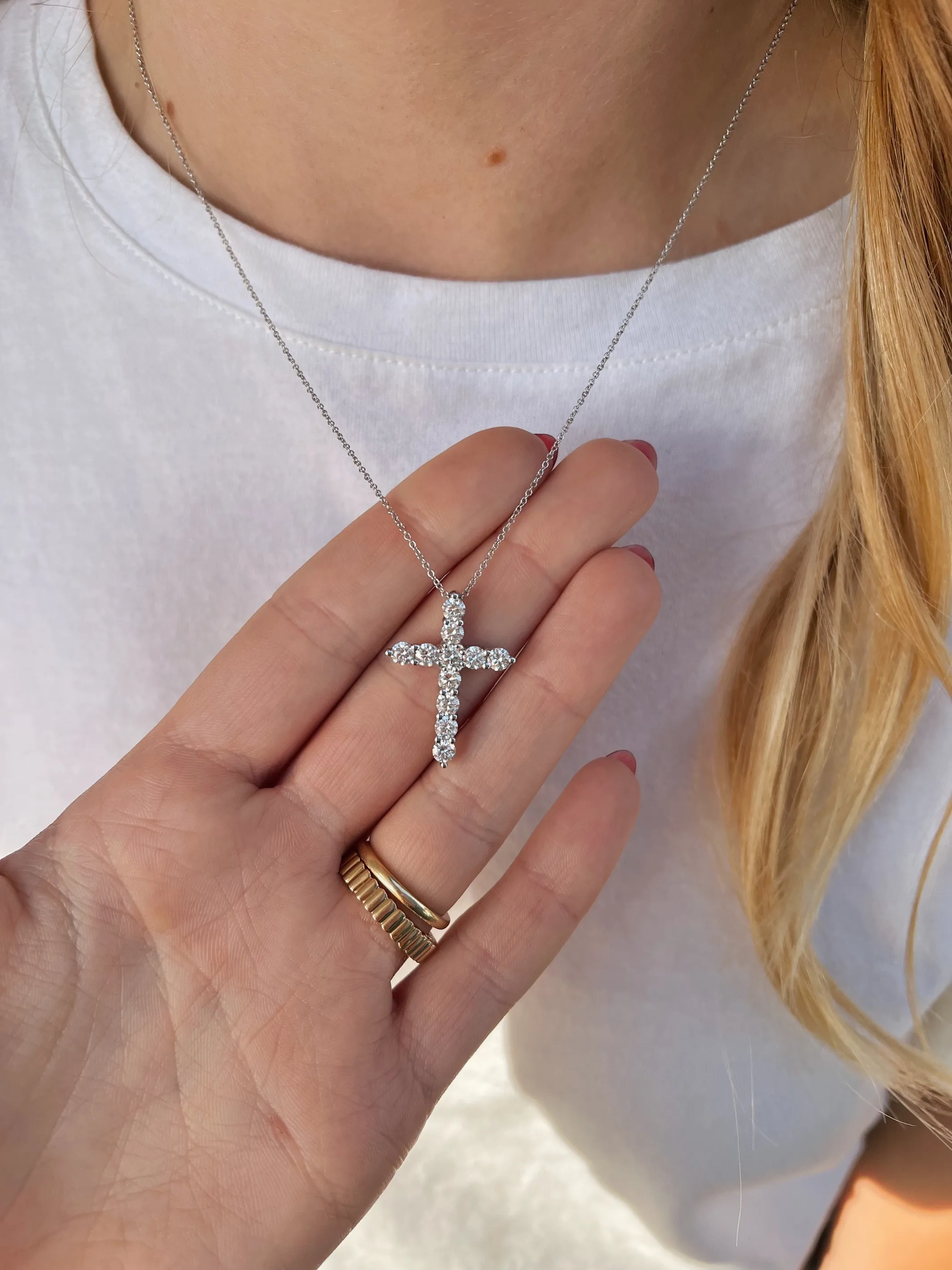 Savannah Diamond Cross Pendant 14K sold by LeMel product image thumbnail 2
