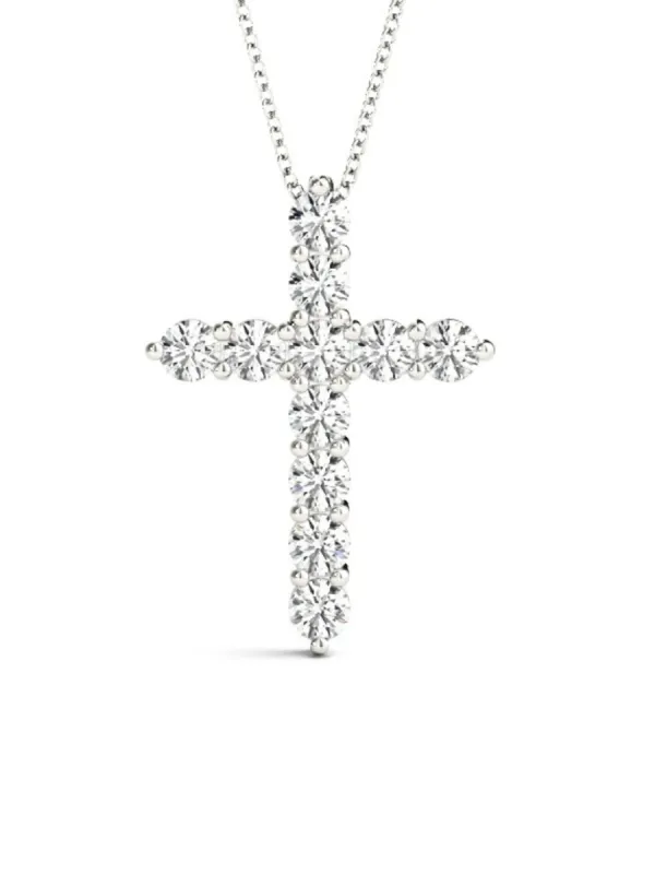 Savannah Diamond Cross Pendant 14K made by LeMel