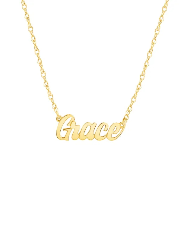 Kid Gold Script Name Necklace 14K sold by LeMel