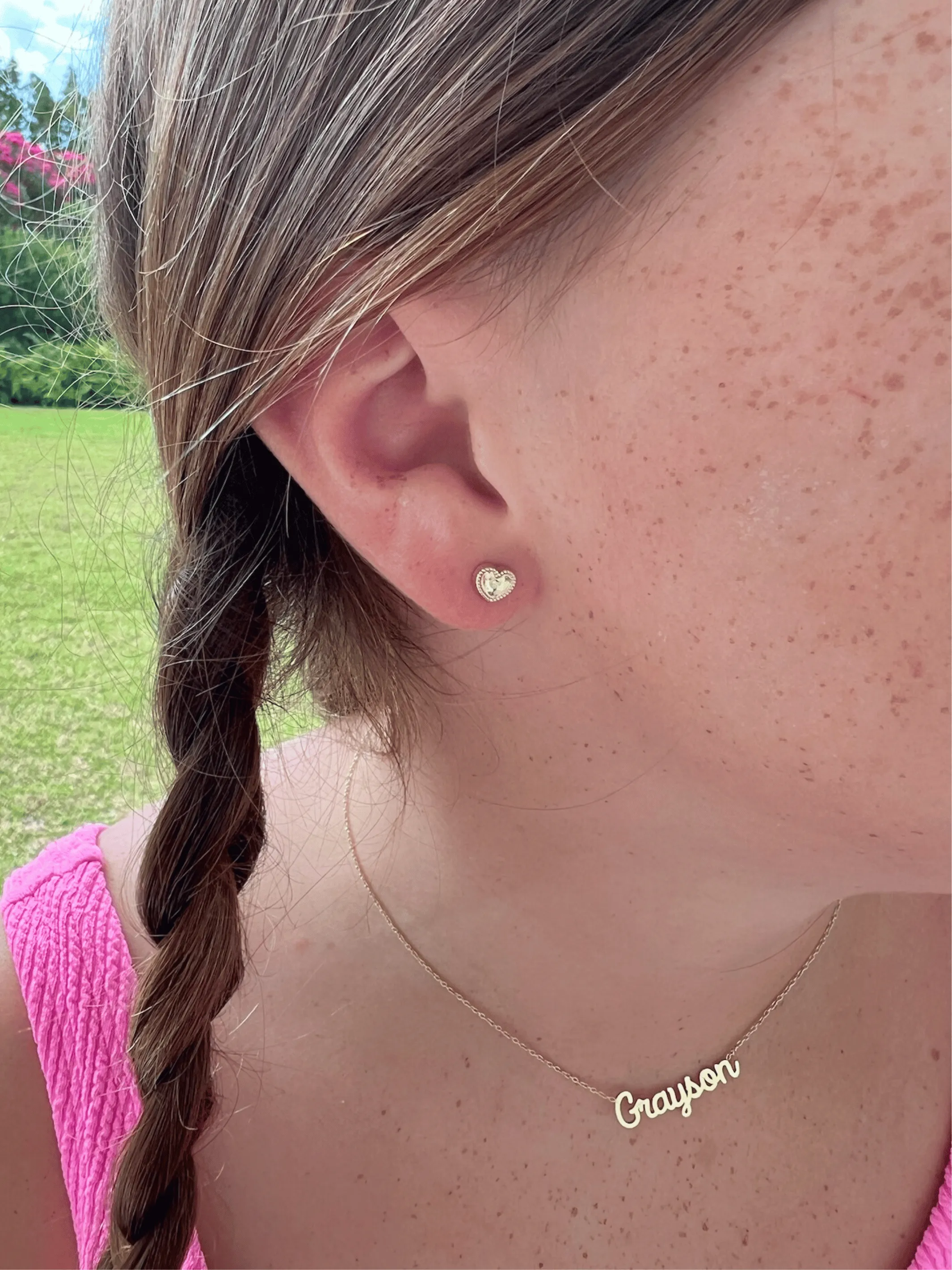 Kid Gold Script Name Necklace 14K sold by LeMel product image thumbnail 3