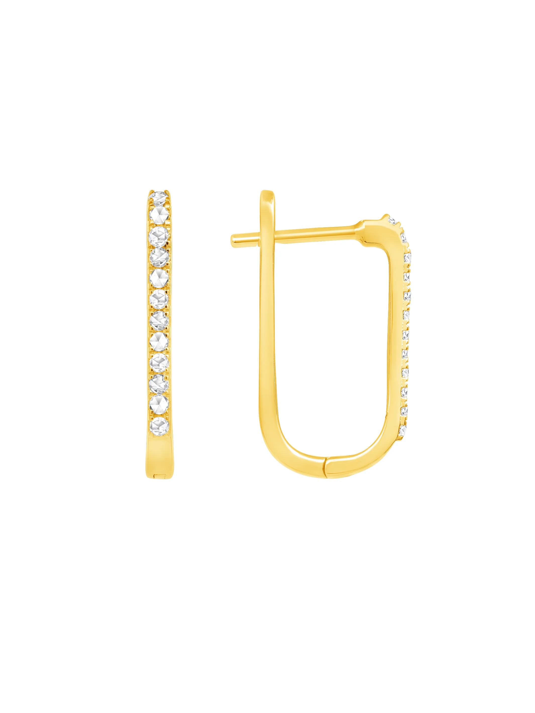 Paperclip Diamond Huggie 14K sold by LeMel