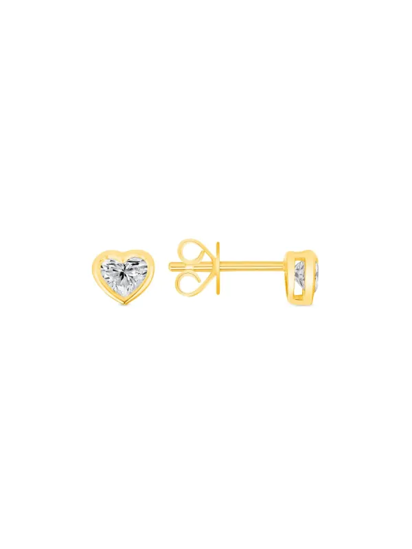 Regan Diamond Heart Stud Earring 14K sold by LeMel