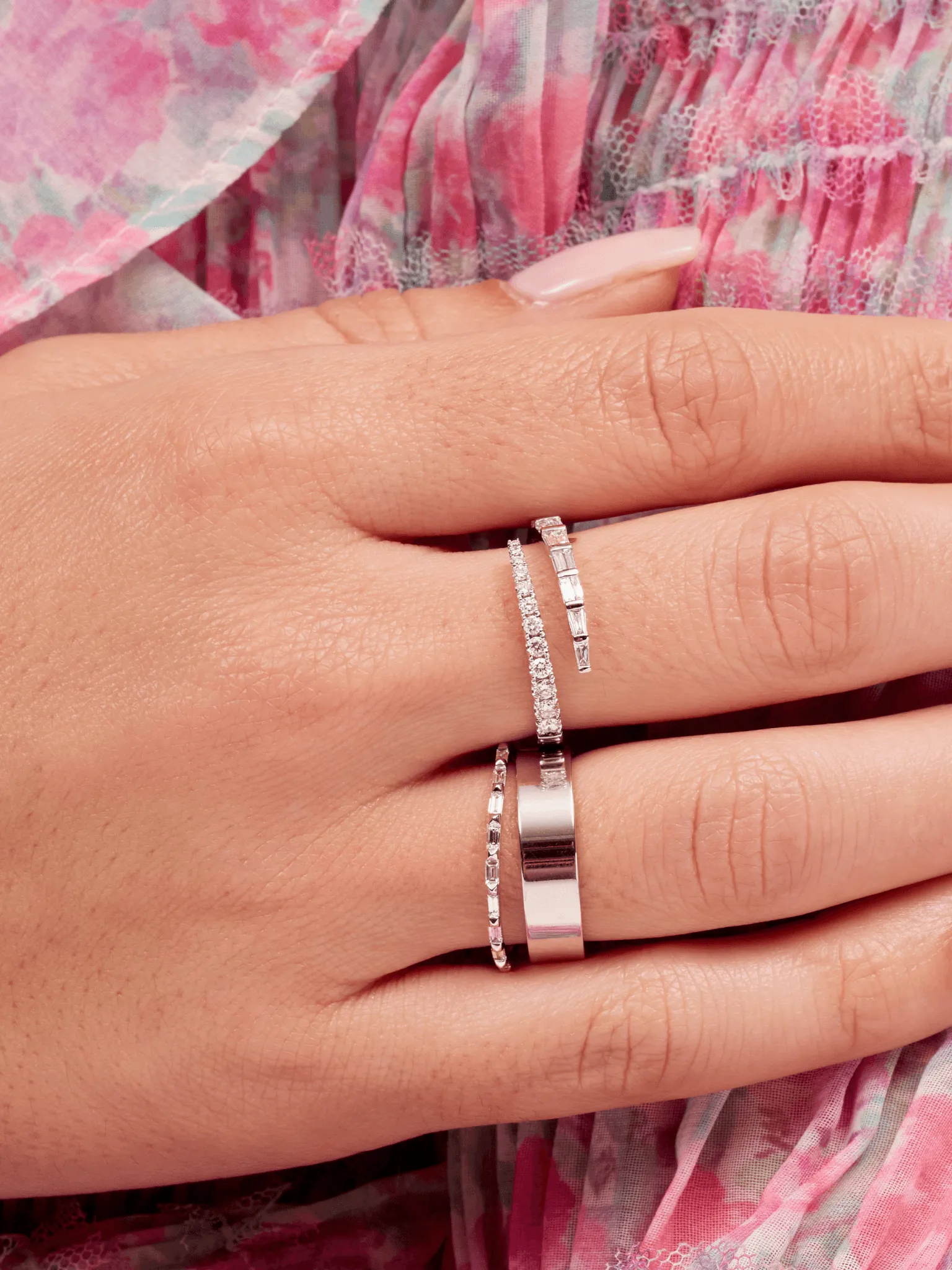 Emily Baguette and Diamond Wrap Ring 14K sold by LeMel product image thumbnail 4