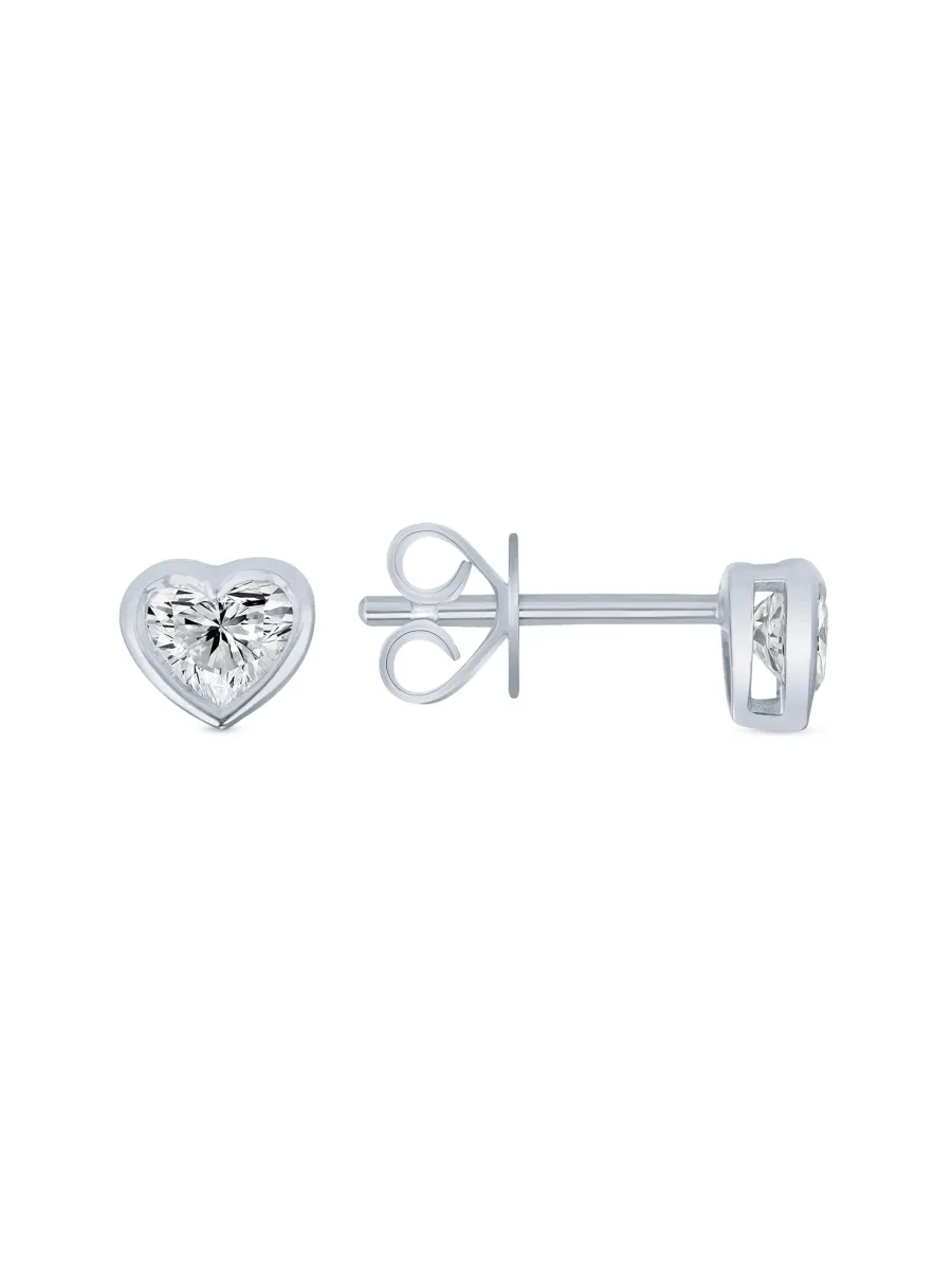 Regan Diamond Heart Stud Earring 14K sold by LeMel product image thumbnail 3