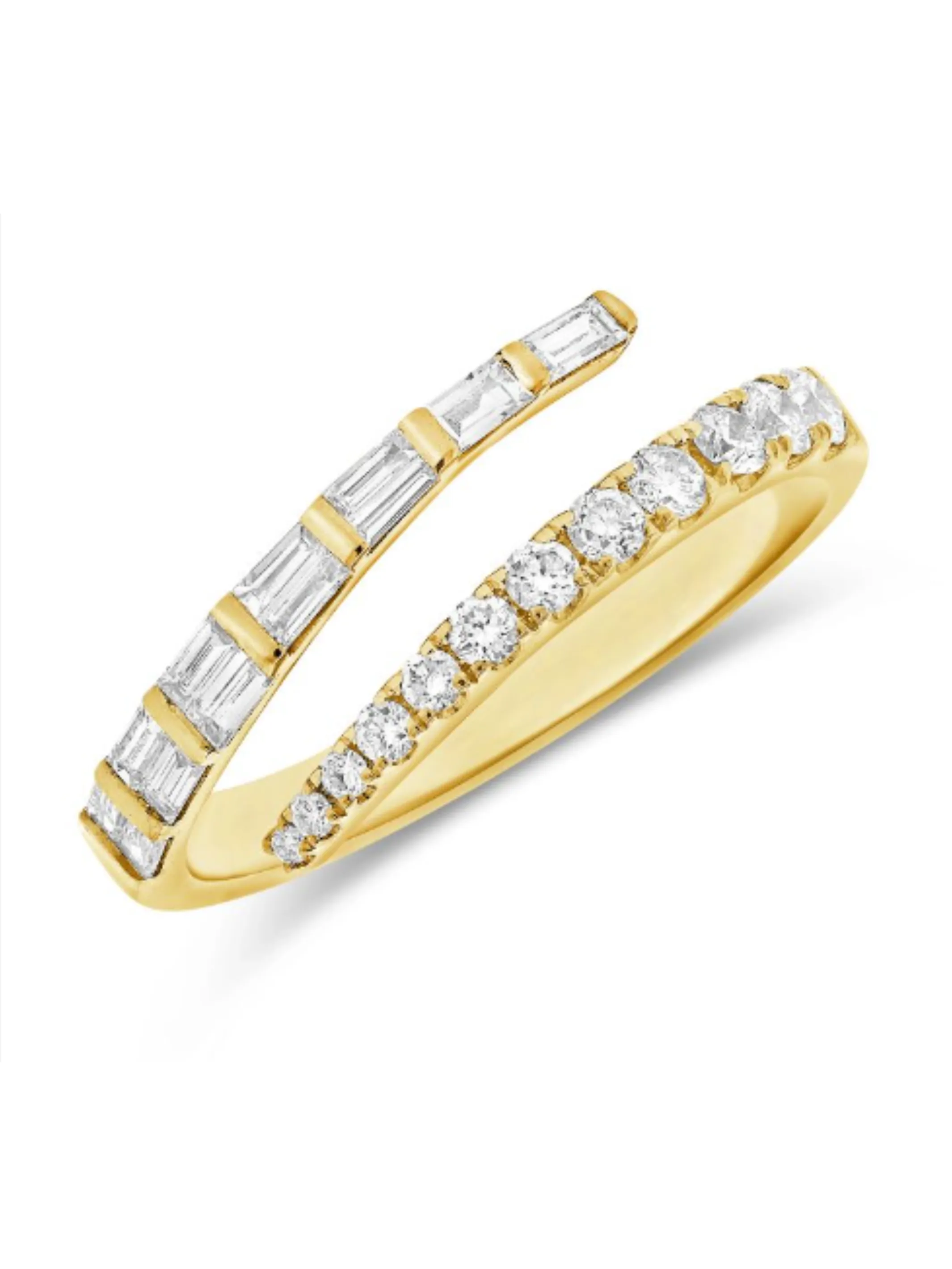 Emily Baguette and Diamond Wrap Ring 14K sold by LeMel