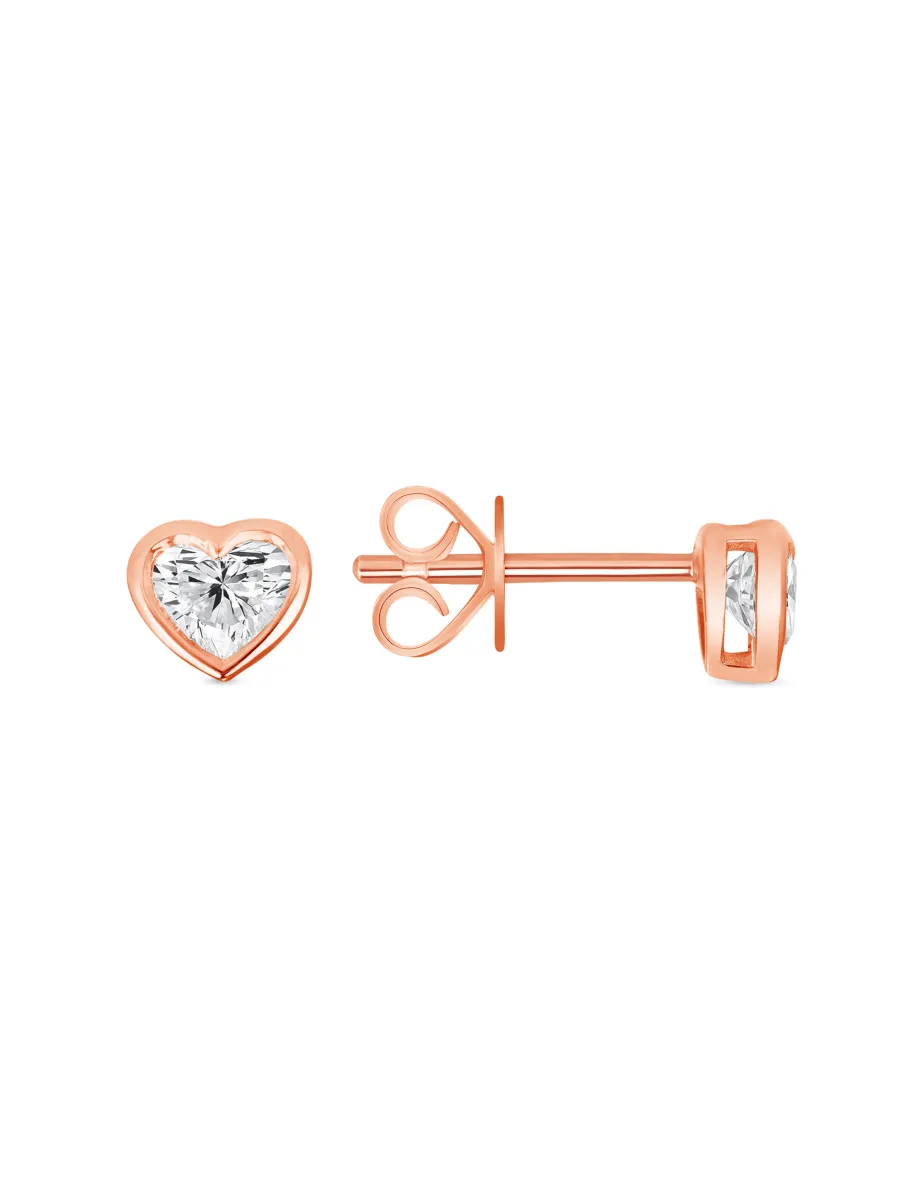Regan Diamond Heart Stud Earring 14K sold by LeMel product image thumbnail 4