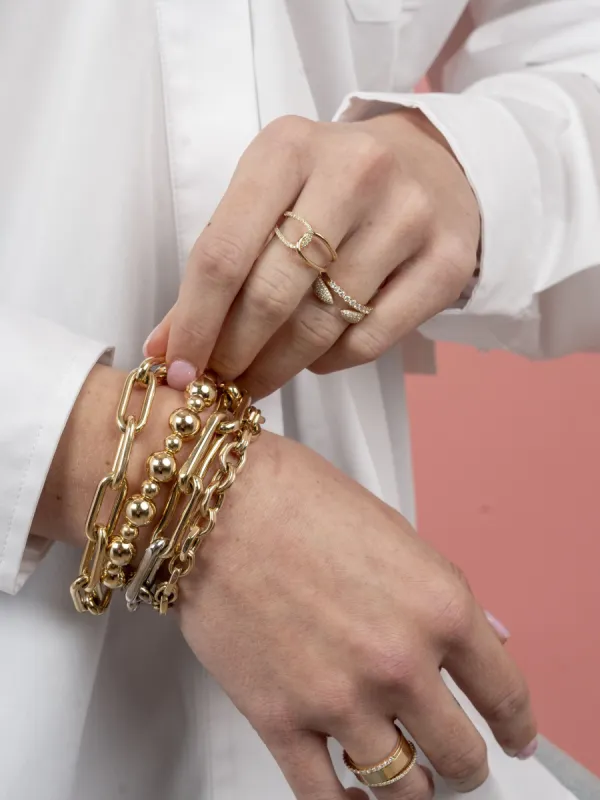 Jumbo Paperclip Bracelet 14K sold by LeMel