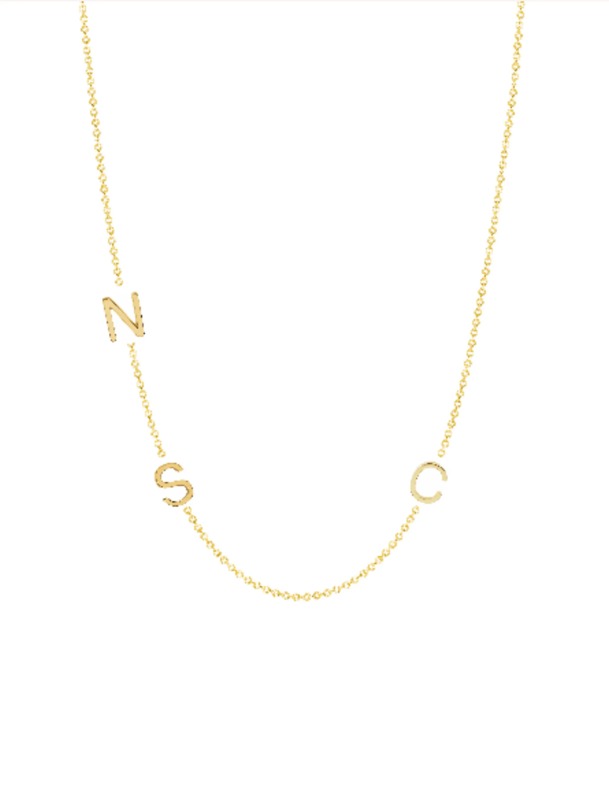 Initial Sample Sale - N S C Necklace - 14K sold by LeMel