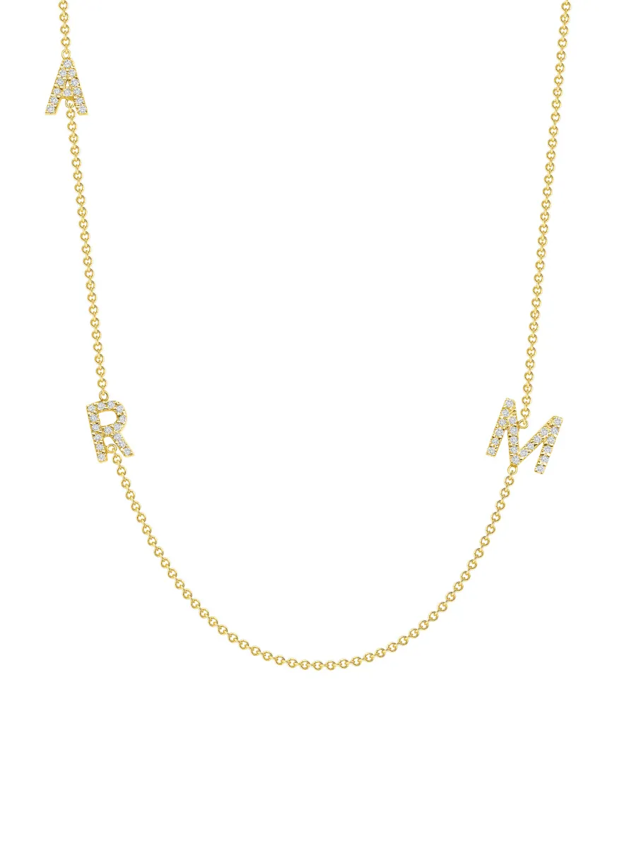 The Diamond Initial Necklace - 3 Letter sold by LeMel