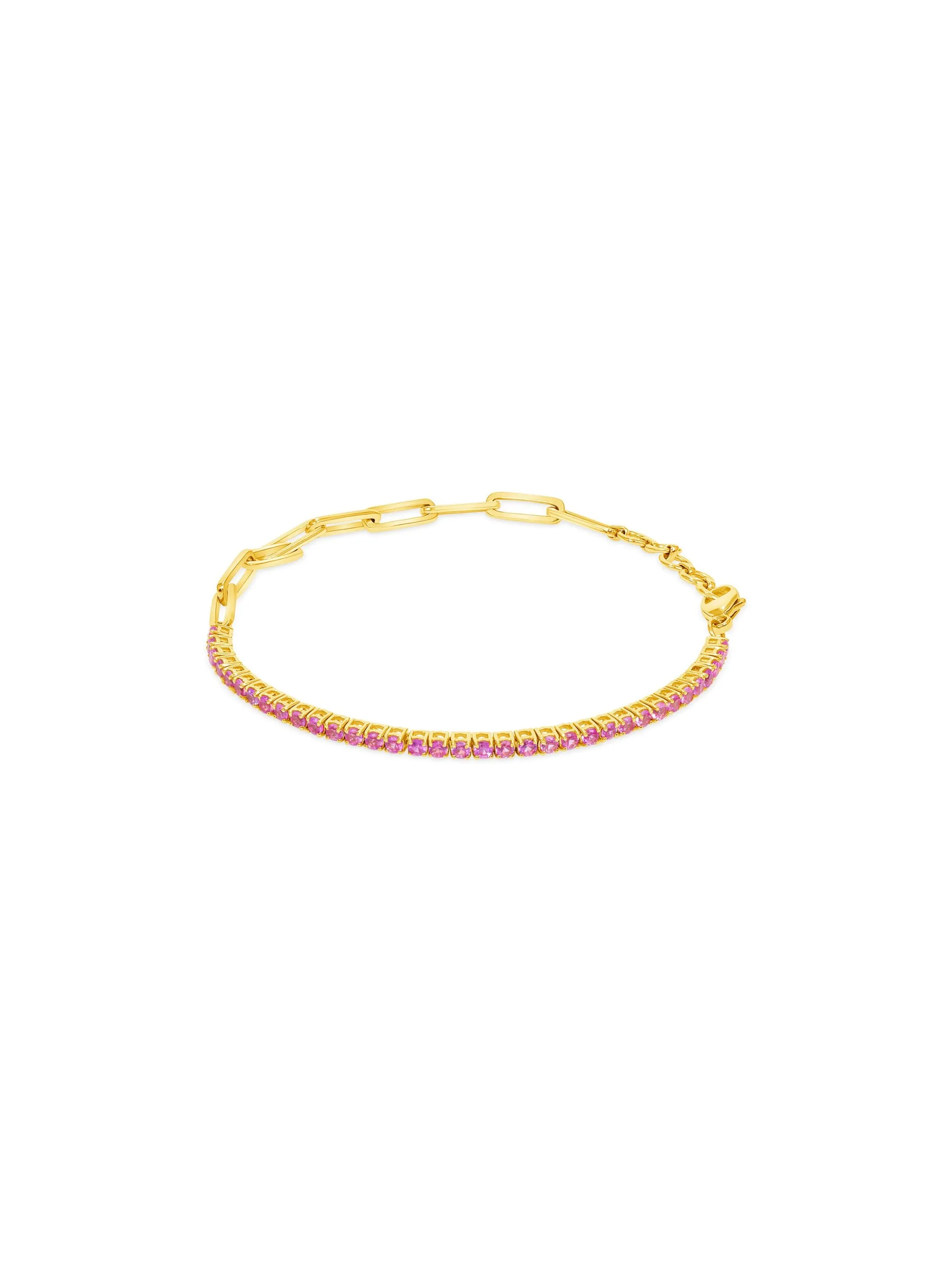 Serena Pink Sapphire Tennis Bracelet 14K sold by LeMel product image thumbnail 3