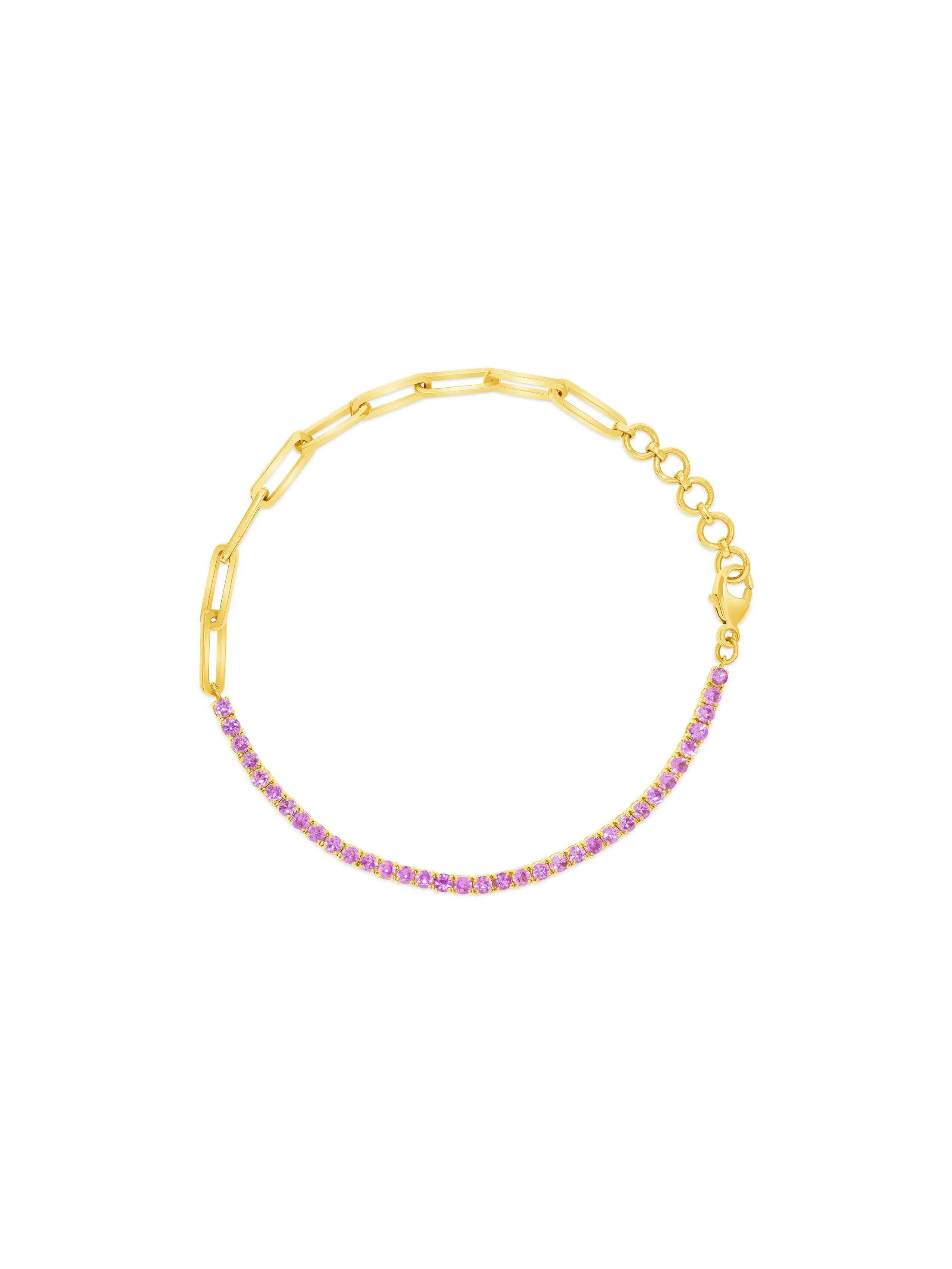 Serena Pink Sapphire Tennis Bracelet 14K sold by LeMel