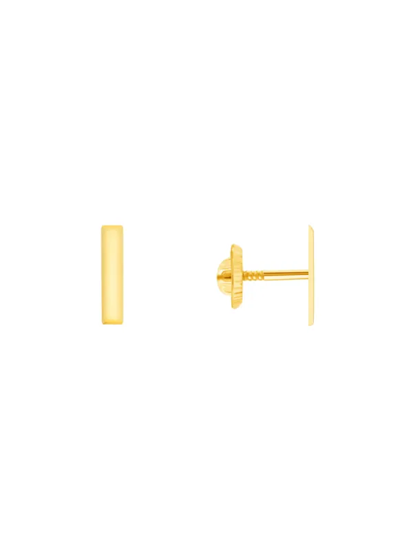 Tiny Bar Stud Earrings 14K sold by LeMel