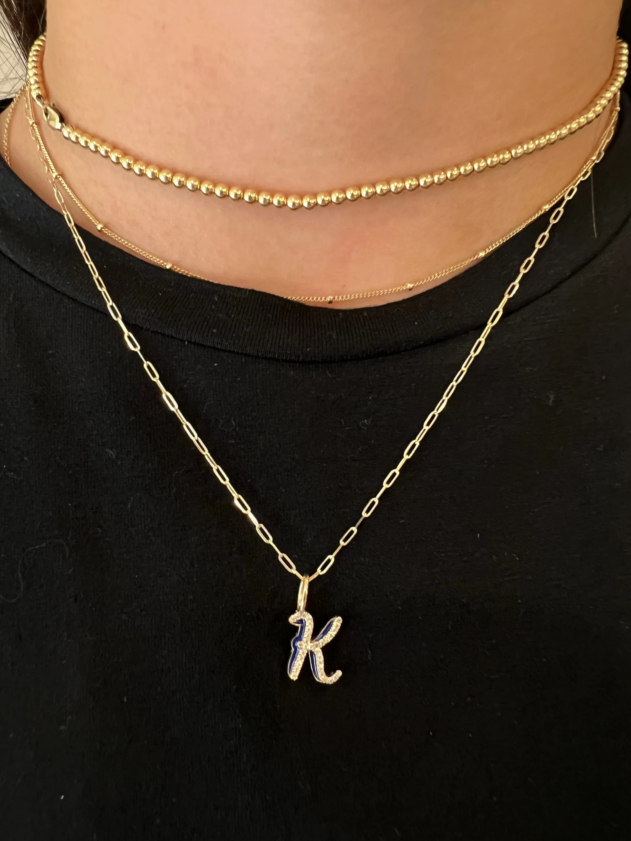 Enamel Diamond Initial 14k - K sold by LeMel product image thumbnail 2