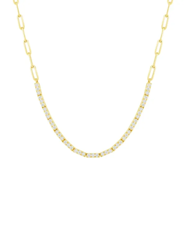 Lizzy Diamond Paperclip Necklace 14K sold by LeMel